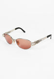 JEAN PAUL GAULTIER 1990'S SILVER AND RED SPRING AND HOOP PIERCING SUNGLASSES