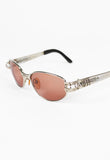 JEAN PAUL GAULTIER 1990'S SILVER AND RED SPRING AND HOOP PIERCING SUNGLASSES