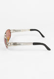 JEAN PAUL GAULTIER 1990'S SILVER AND RED SPRING AND HOOP PIERCING SUNGLASSES