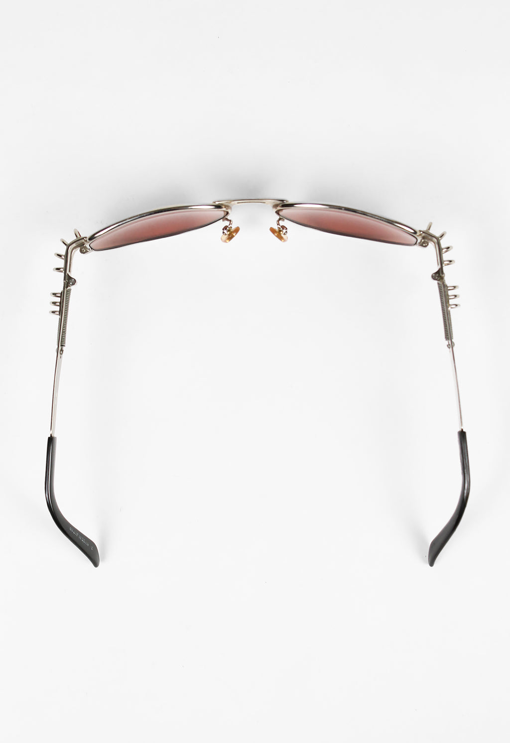 JEAN PAUL GAULTIER 1990'S SILVER AND RED SPRING AND HOOP PIERCING SUNGLASSES