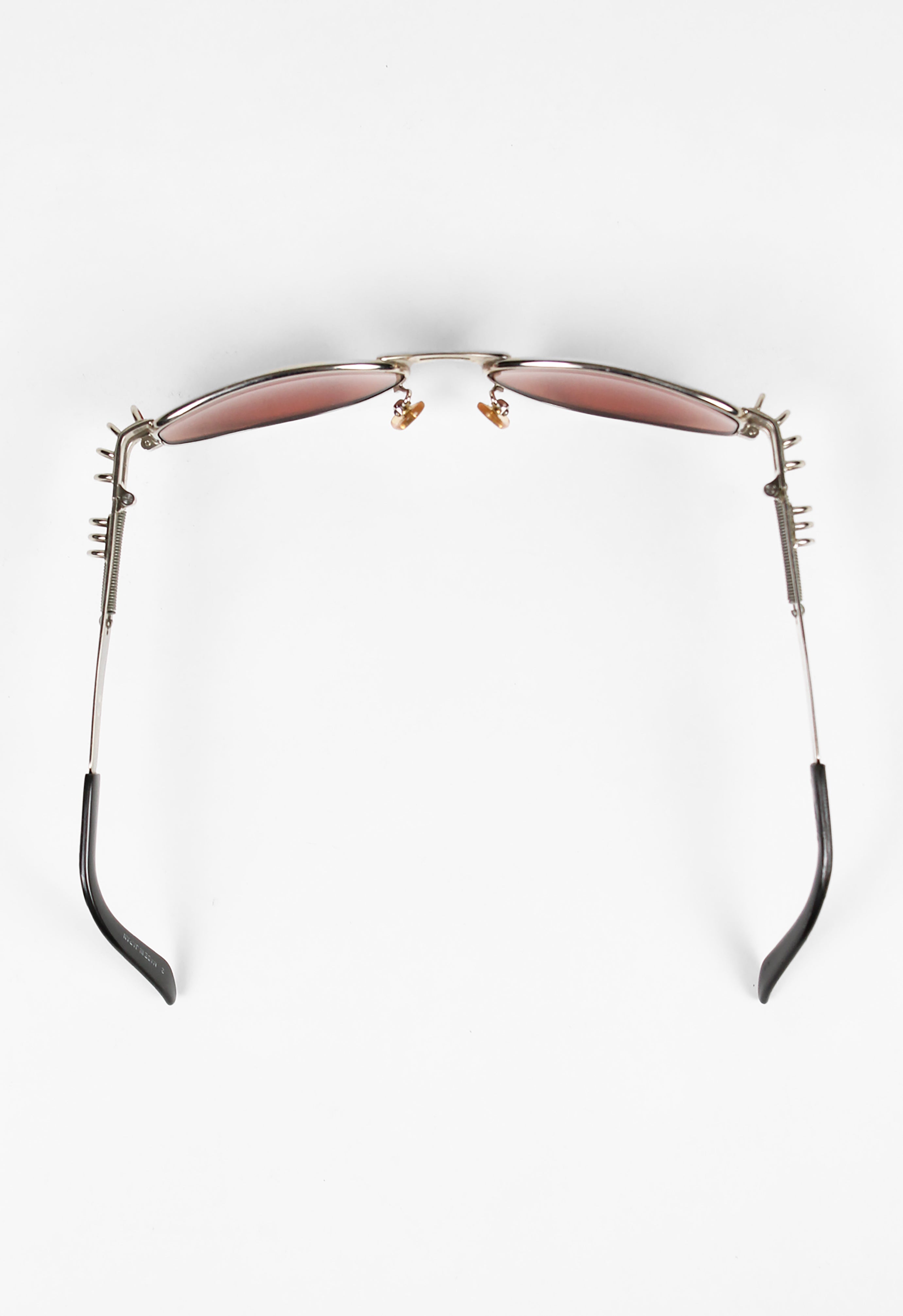 JEAN PAUL GAULTIER 1990'S SILVER AND RED SPRING AND HOOP PIERCING SUNGLASSES