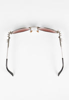 JEAN PAUL GAULTIER 1990'S SILVER AND RED SPRING AND HOOP PIERCING SUNGLASSES