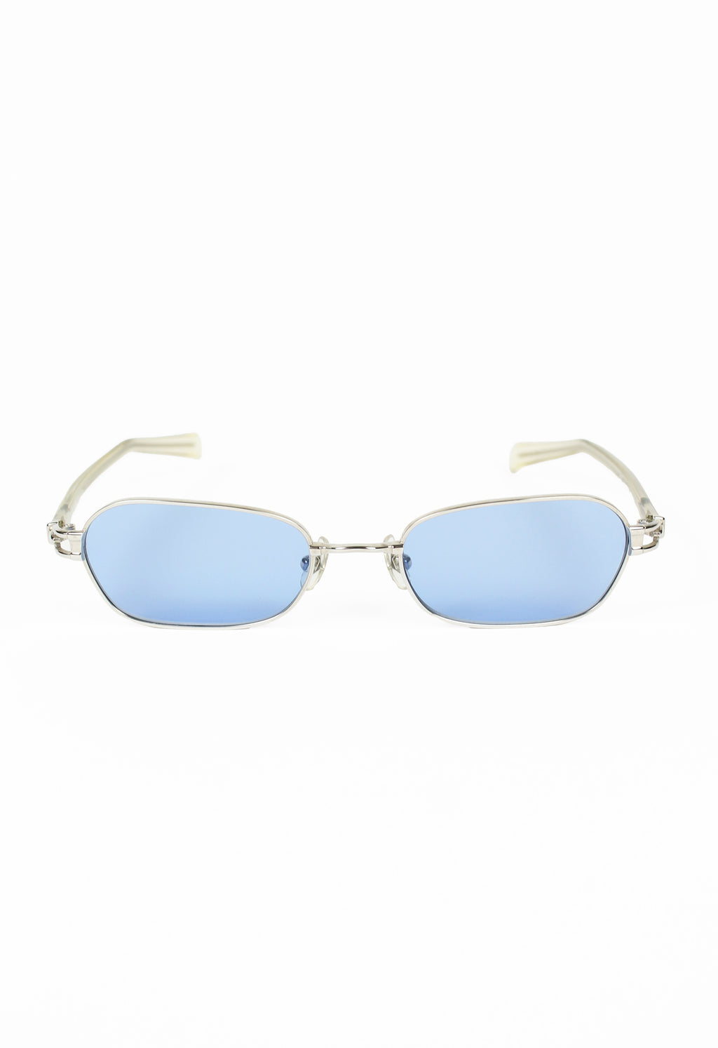 JEAN PAUL GAULTIER 1990'S TITANIUM SILVER TRANSLUCENT CASED SUNGLASSES