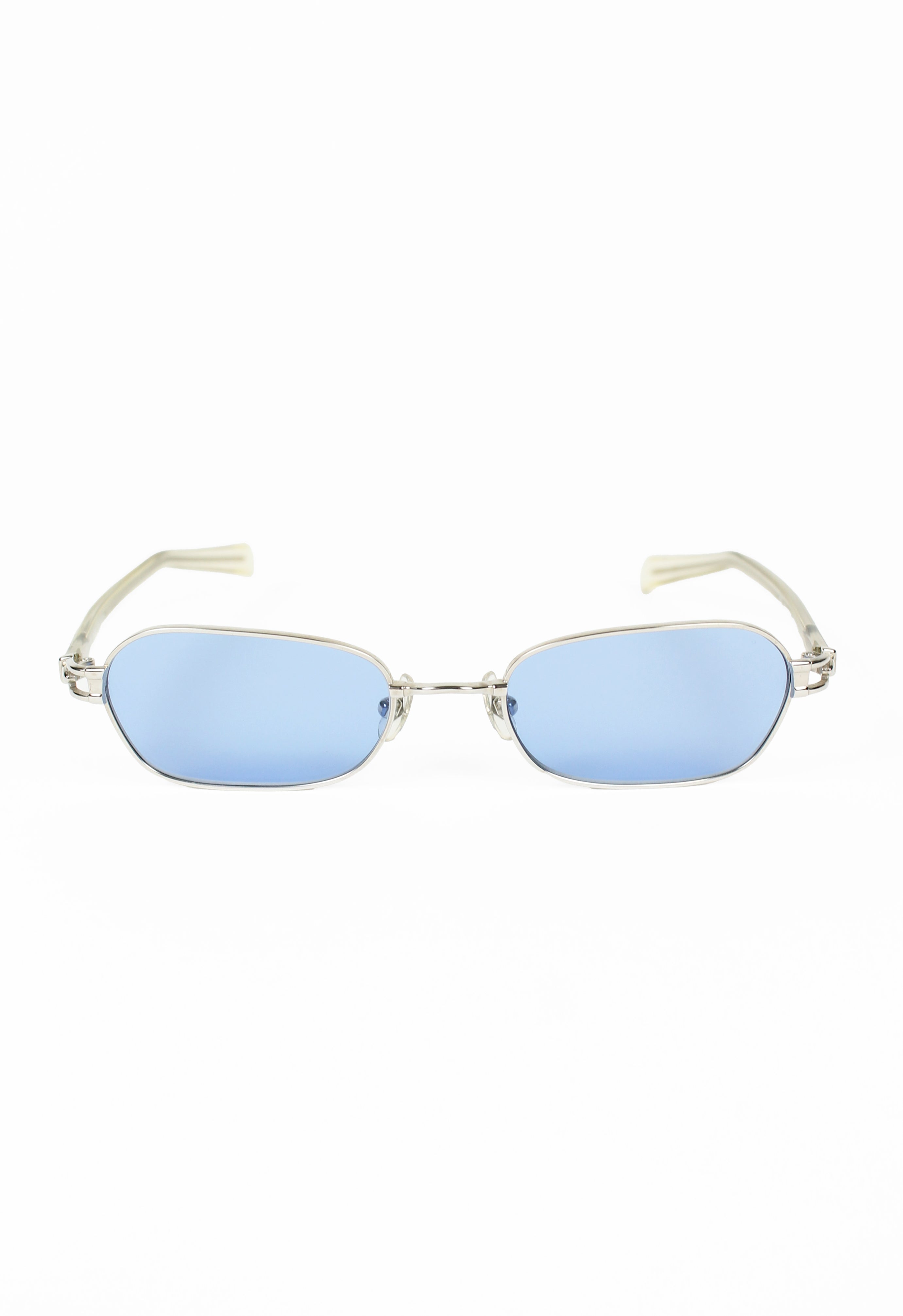 JEAN PAUL GAULTIER 1990'S TITANIUM SILVER TRANSLUCENT CASED SUNGLASSES