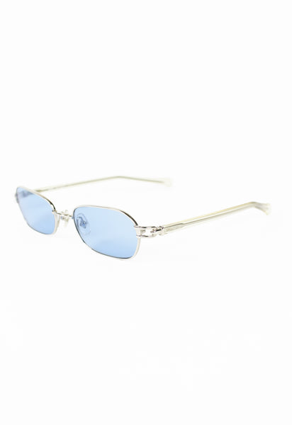 JEAN PAUL GAULTIER 1990'S TITANIUM SILVER TRANSLUCENT CASED SUNGLASSES