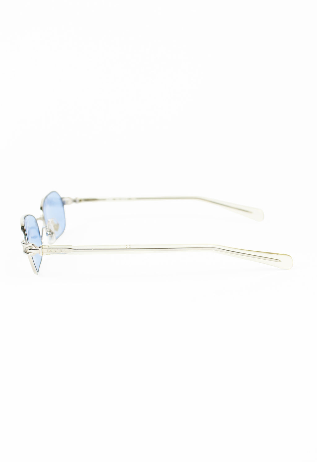 JEAN PAUL GAULTIER 1990'S TITANIUM SILVER TRANSLUCENT CASED SUNGLASSES