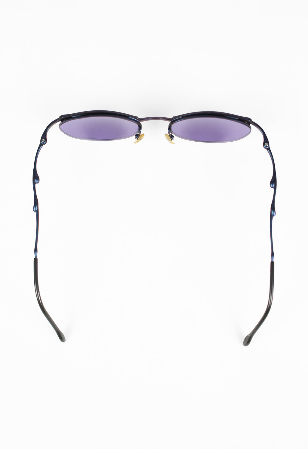 JEAN PAUL GAULTIER 1990'S TITANIUM SUSPENDED IRIDESCENT DRIP SUNGLASSES