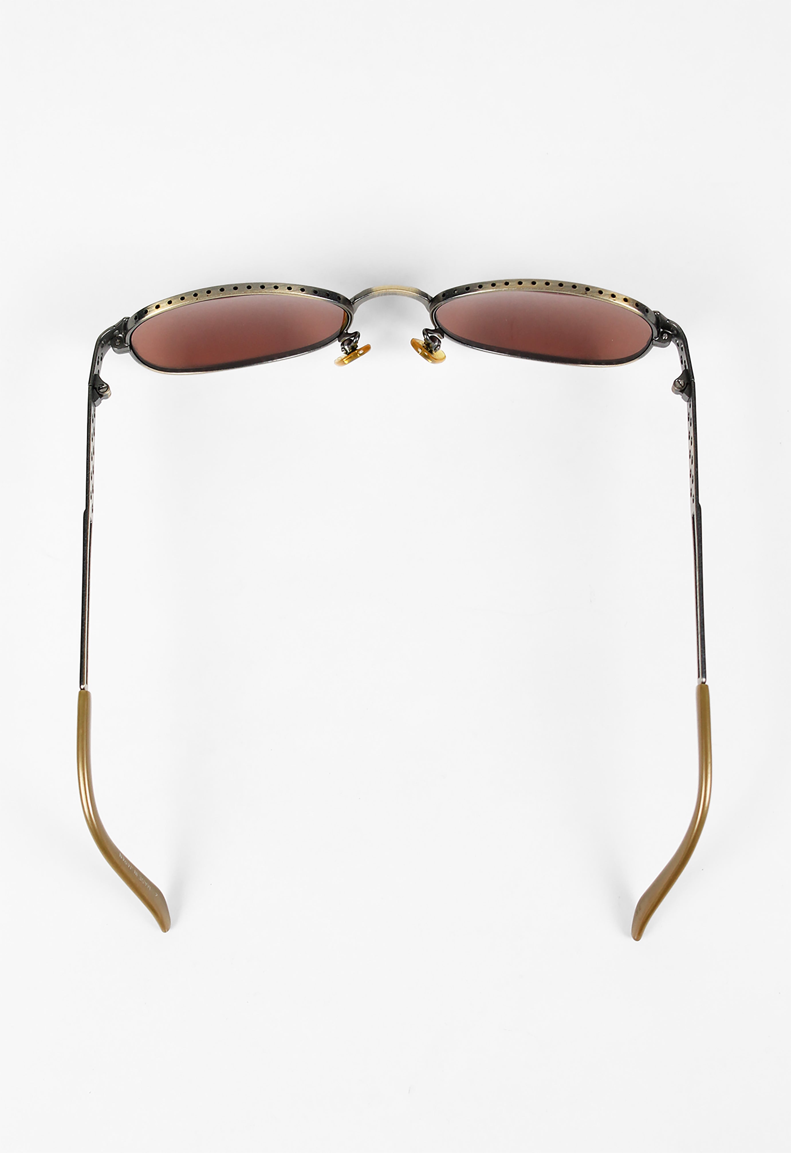 JEAN PAUL GAULTIER 1990'S TWO TONE METAL PERFORATED SUNGLASSES