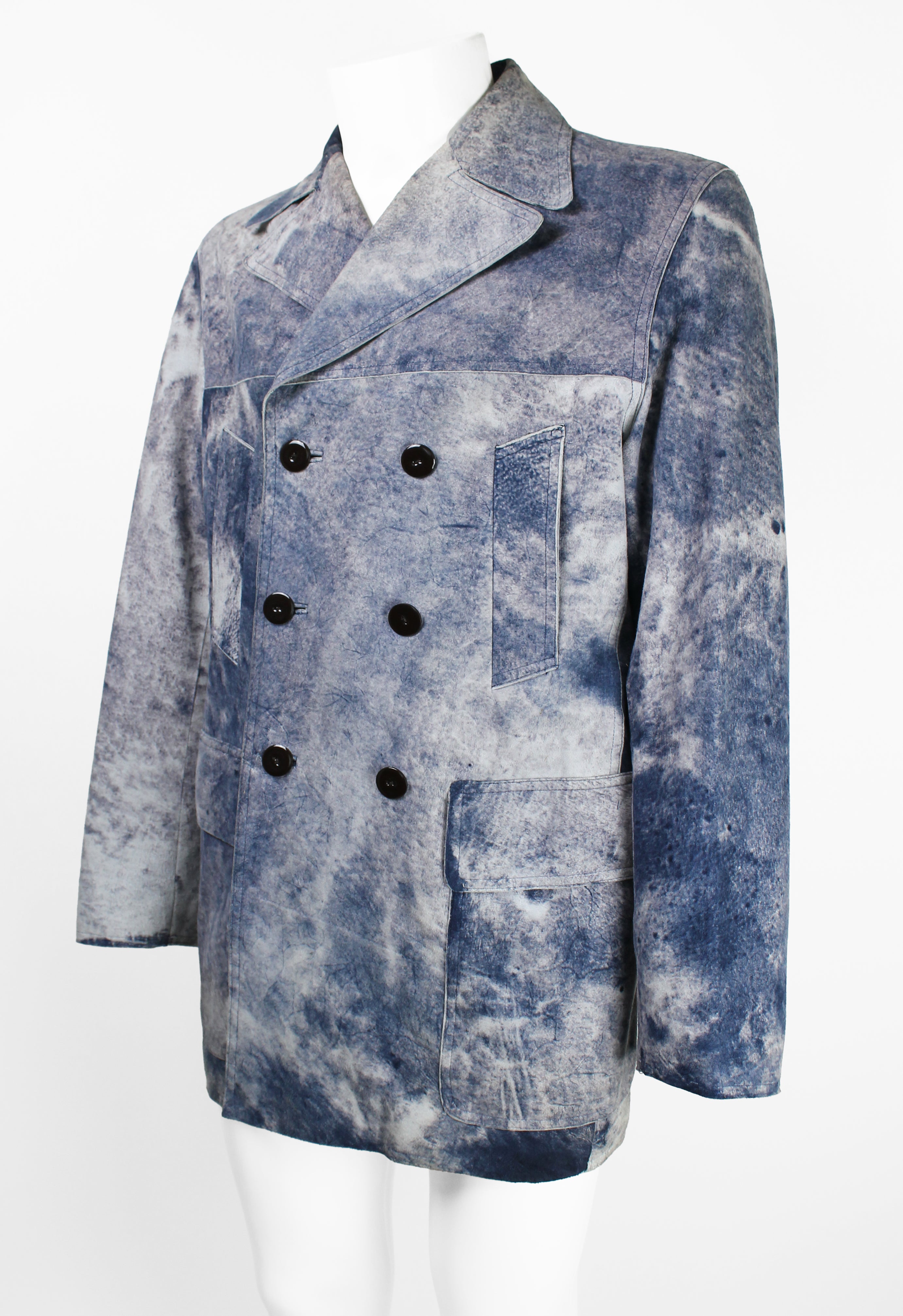 JEAN PAUL GAULTIER FW 2000 BLUE DYED SUEDE JACKET