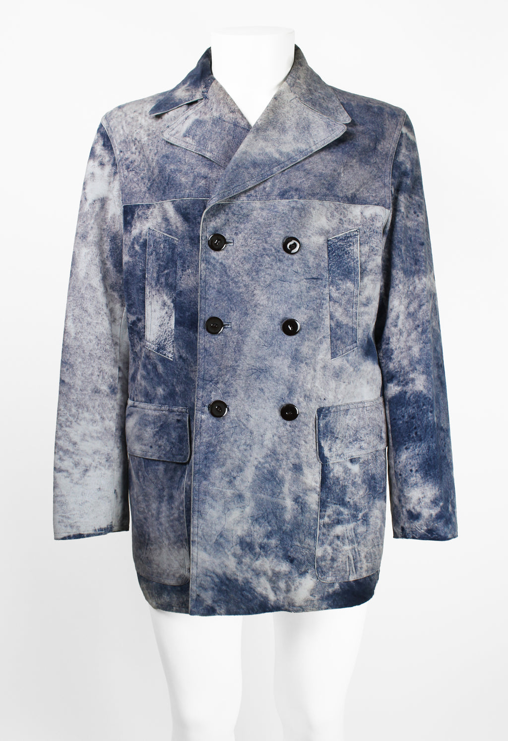 JEAN PAUL GAULTIER FW 2000 BLUE DYED SUEDE JACKET
