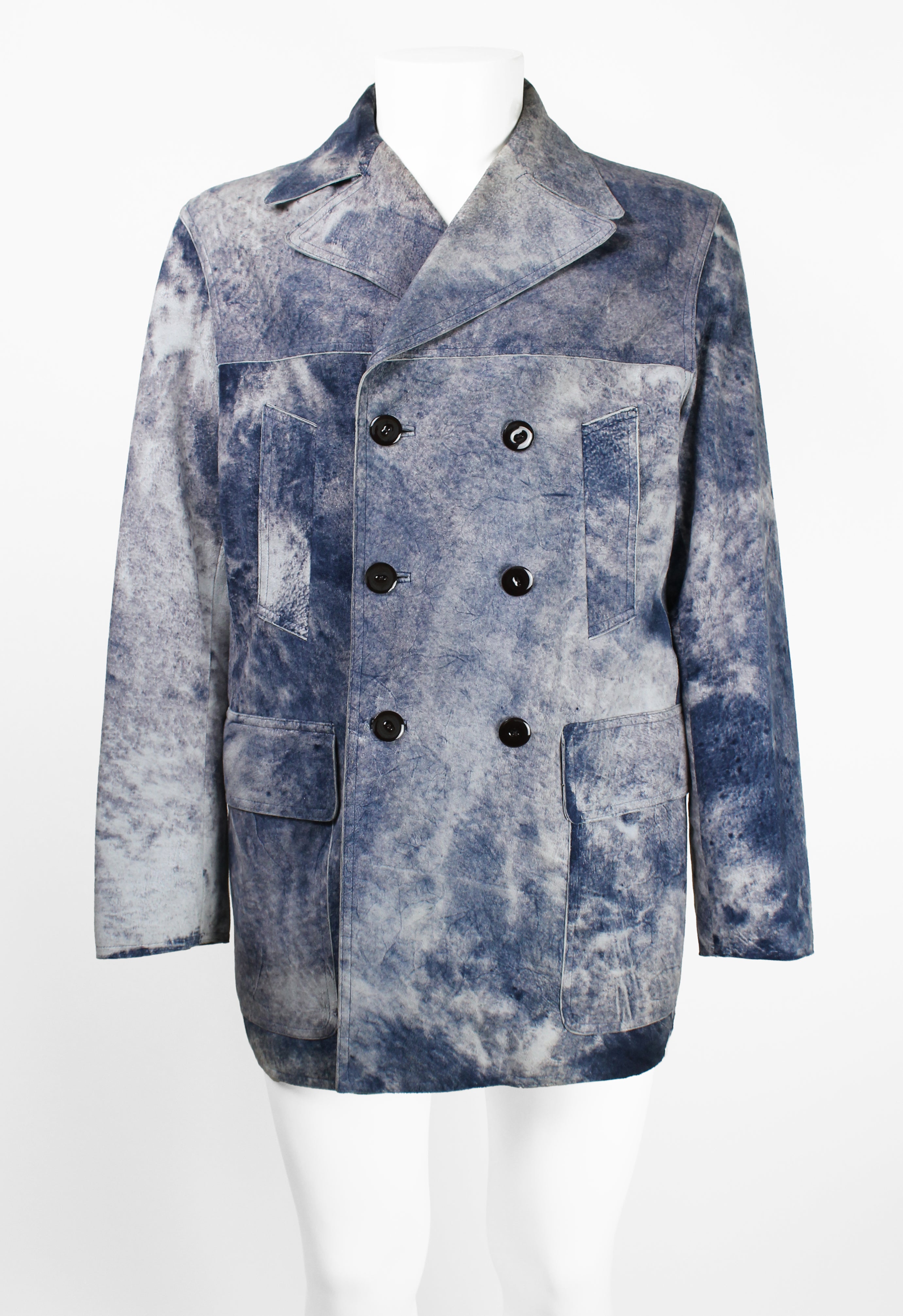 JEAN PAUL GAULTIER FW 2000 BLUE DYED SUEDE JACKET