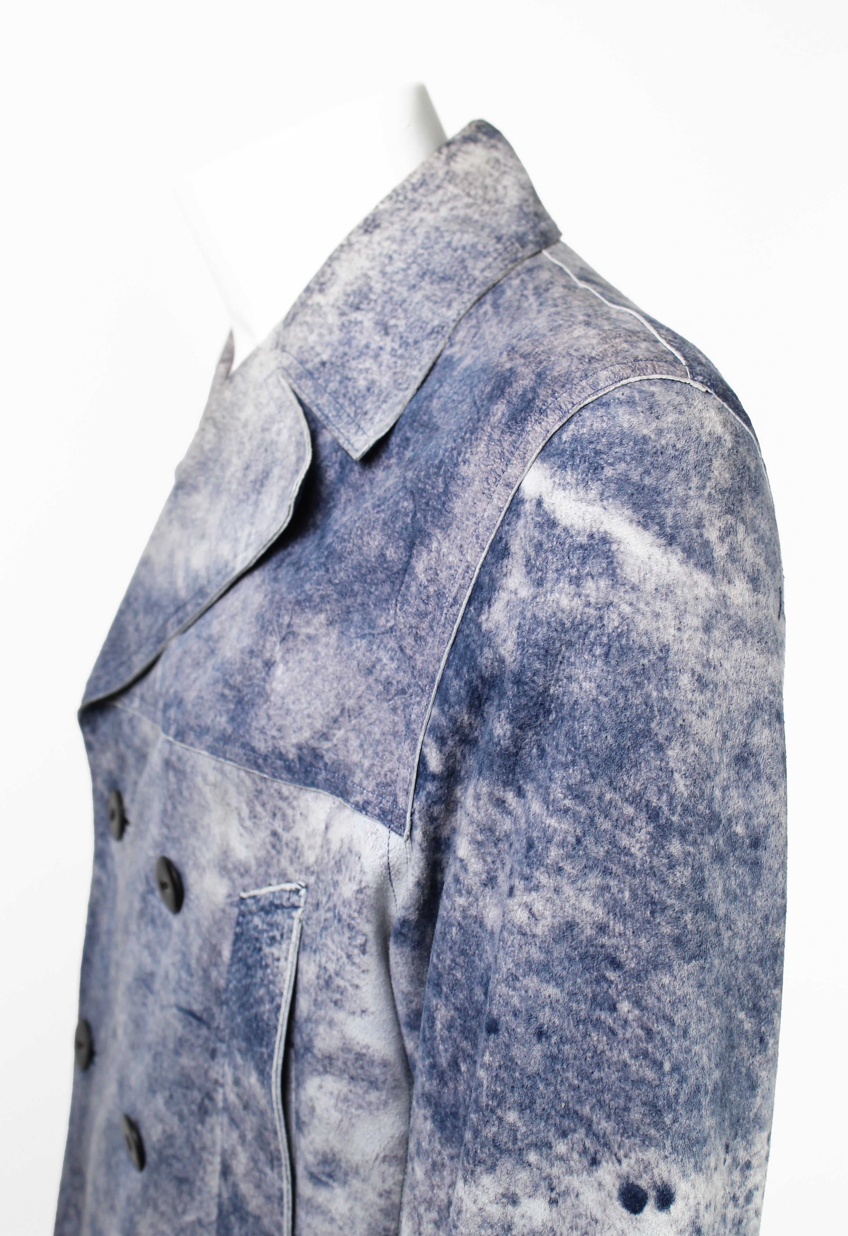 JEAN PAUL GAULTIER FW 2000 BLUE DYED SUEDE JACKET