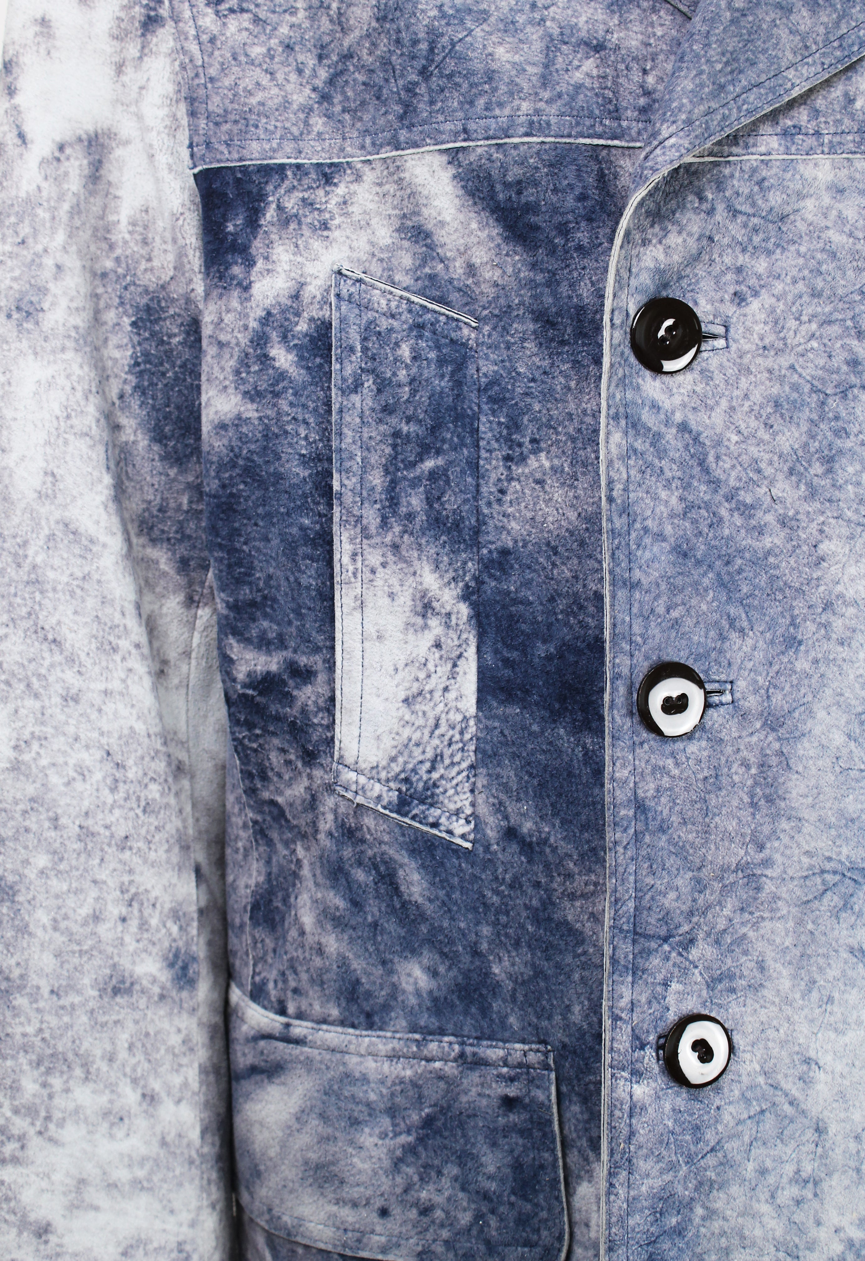 JEAN PAUL GAULTIER FW 2000 BLUE DYED SUEDE JACKET