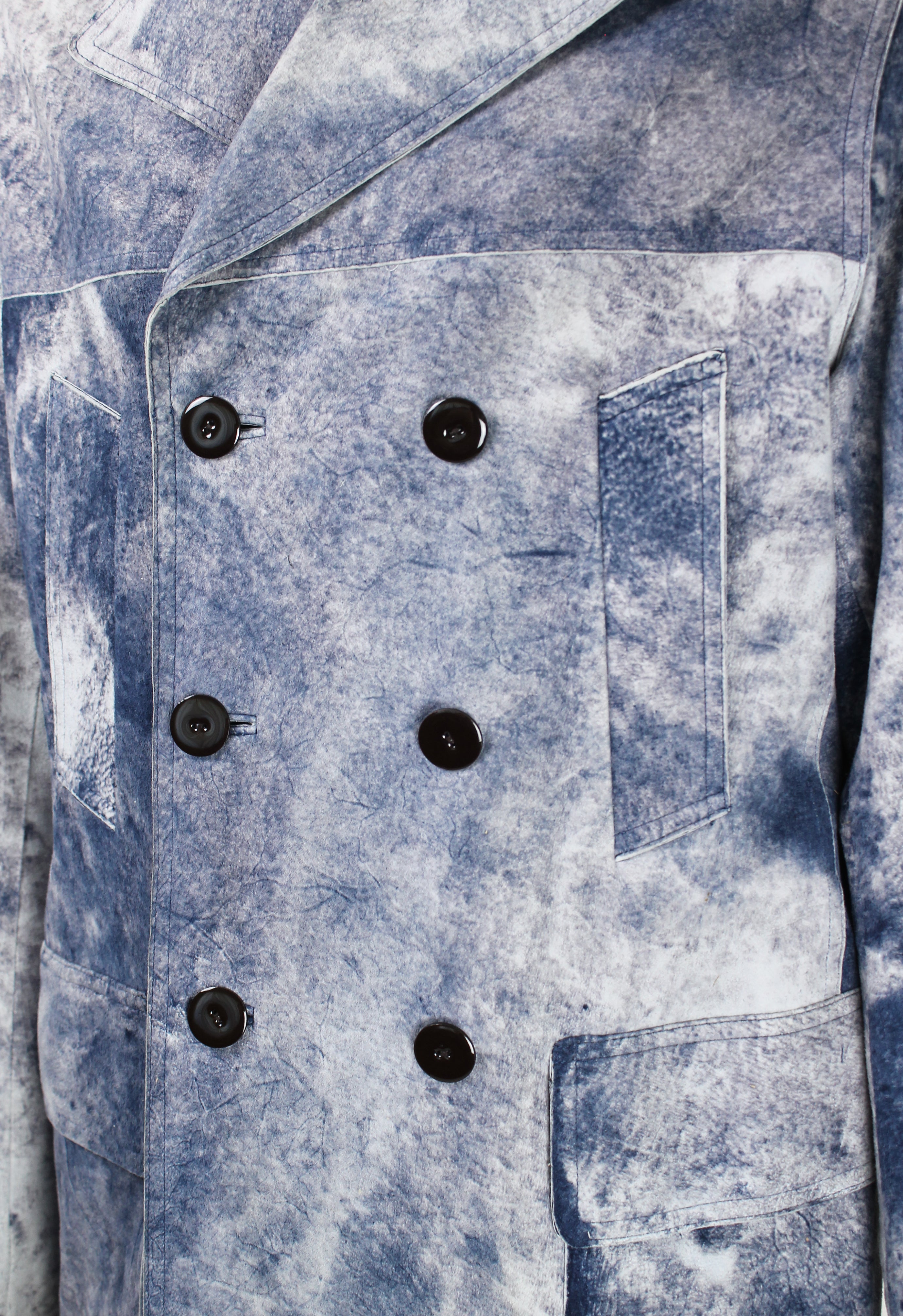 JEAN PAUL GAULTIER FW 2000 BLUE DYED SUEDE JACKET