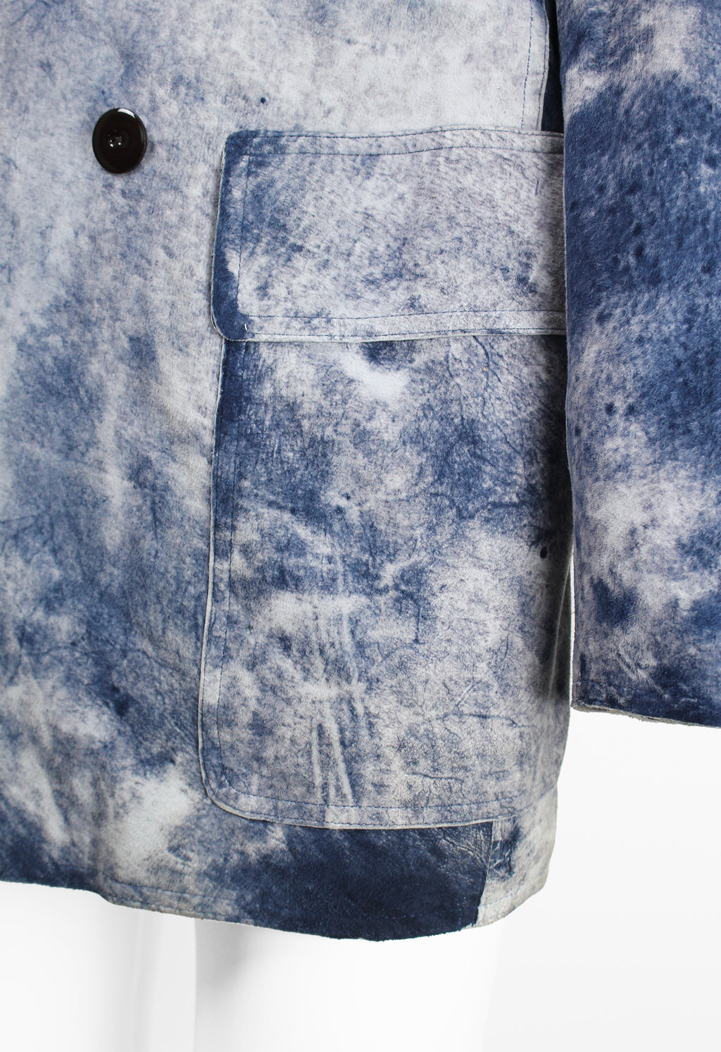 JEAN PAUL GAULTIER FW 2000 BLUE DYED SUEDE JACKET