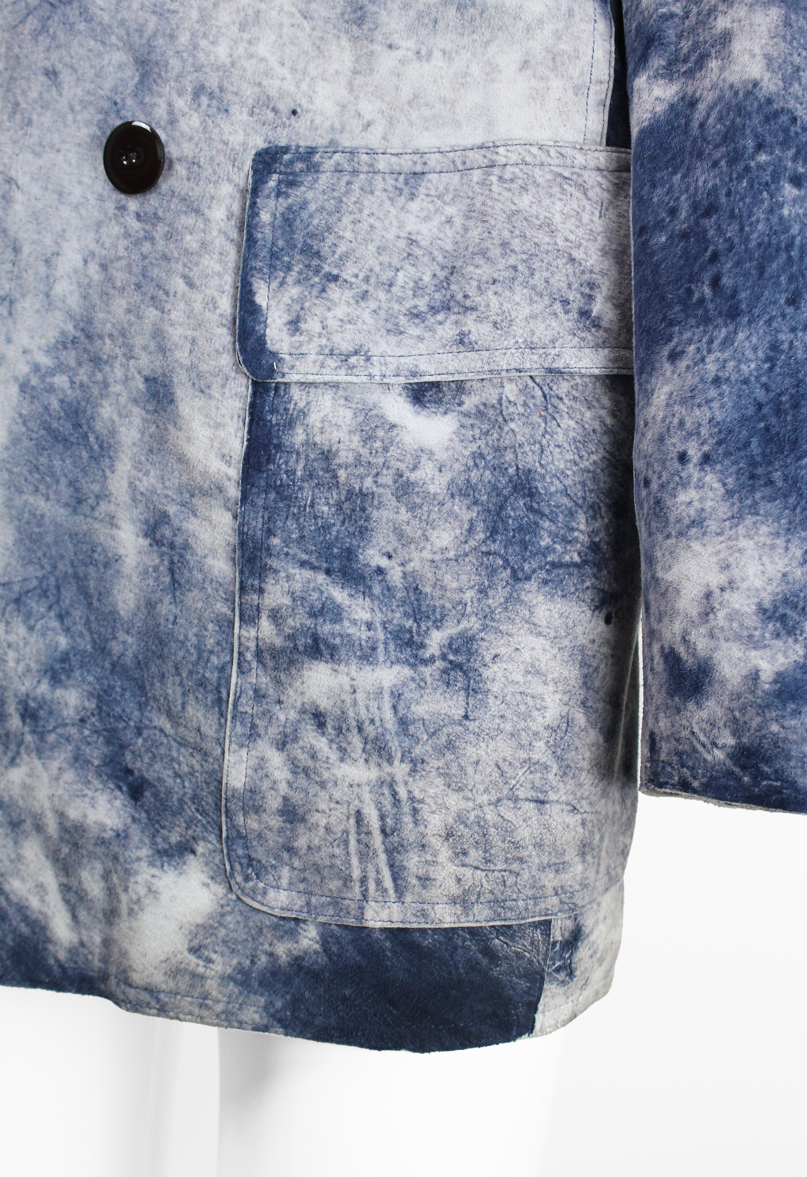 JEAN PAUL GAULTIER FW 2000 BLUE DYED SUEDE JACKET
