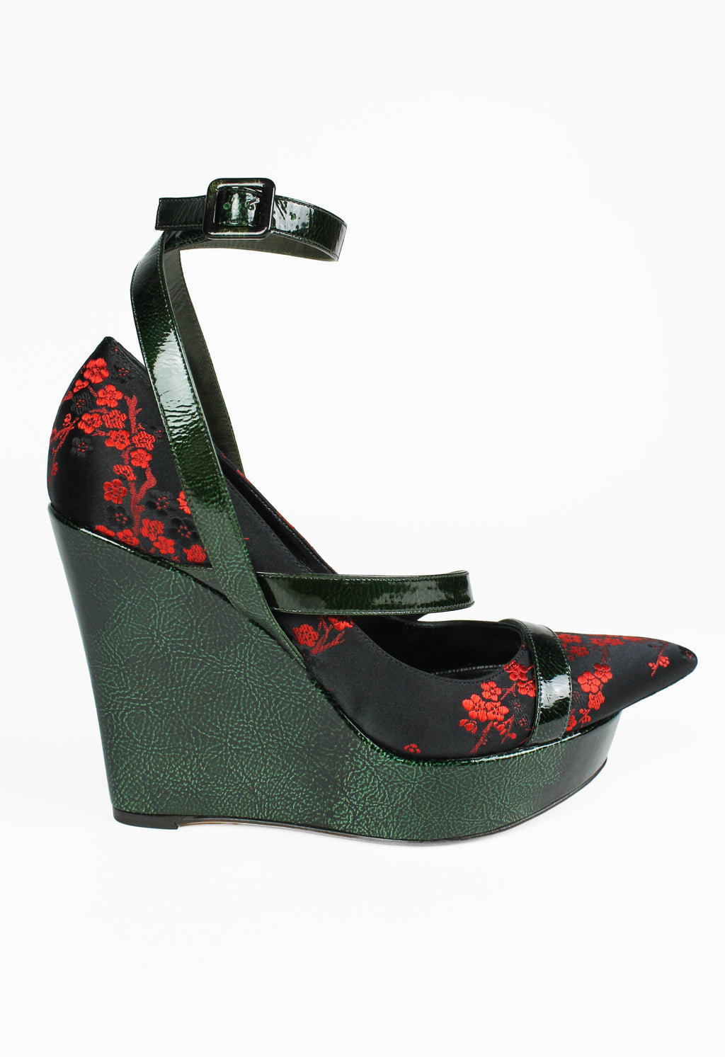 JEAN PAUL GAULTIER FW 2001 COUTURE EMBROIDERED STACKED HEELS