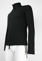 JEAN PAUL GAULTIER HOMME ZIP UP TRACK TOP WITH LACE-UP SIDES