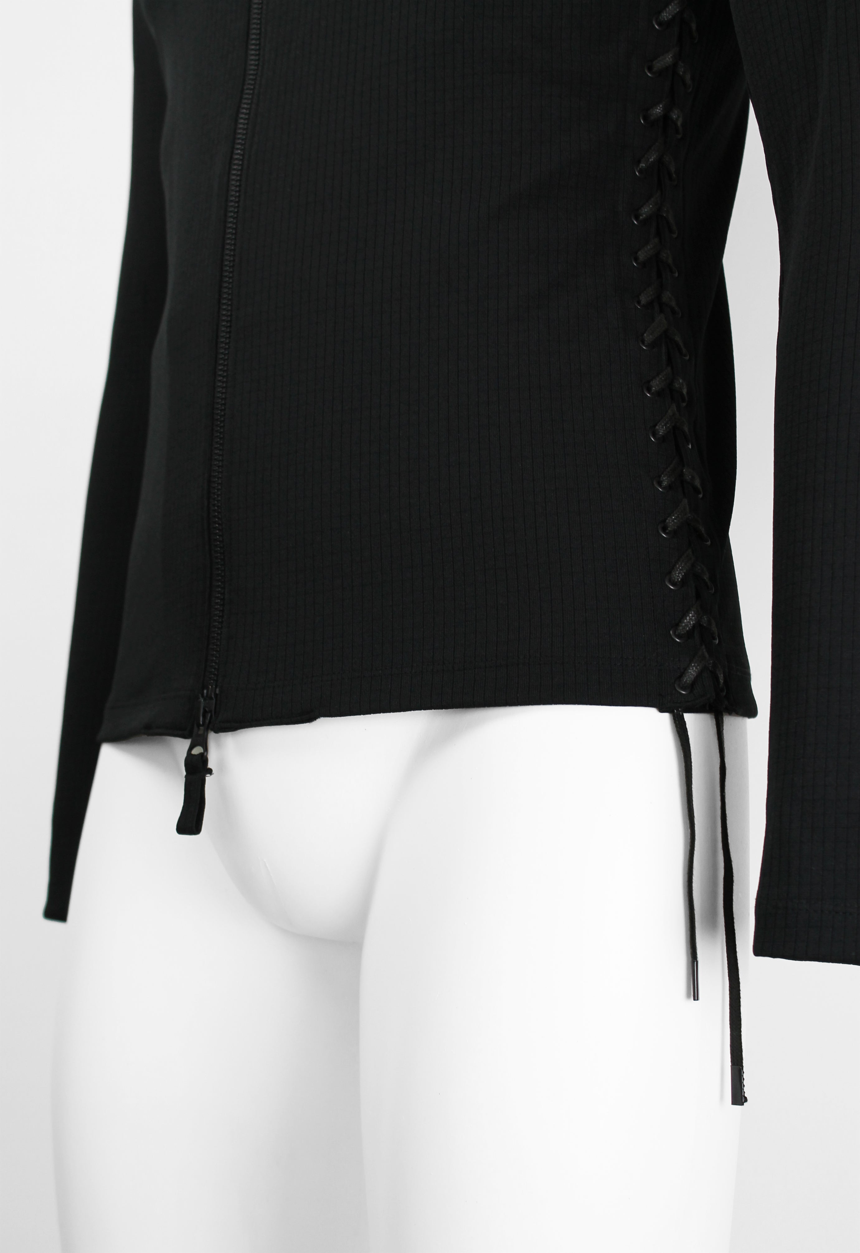 JEAN PAUL GAULTIER 2000'S ZIP UP TRACK TOP WITH LACE-UP SIDES