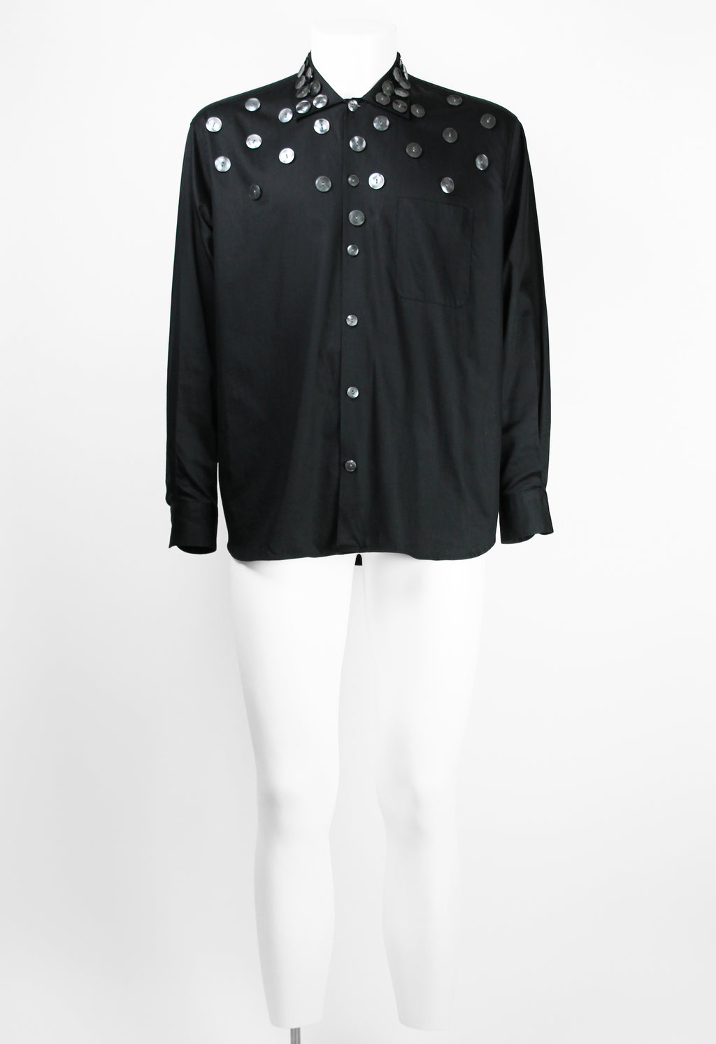 JEAN PAUL GAULTIER HOMME SS 2004 PEARLESCENT MULTI BUTTON SHIRT