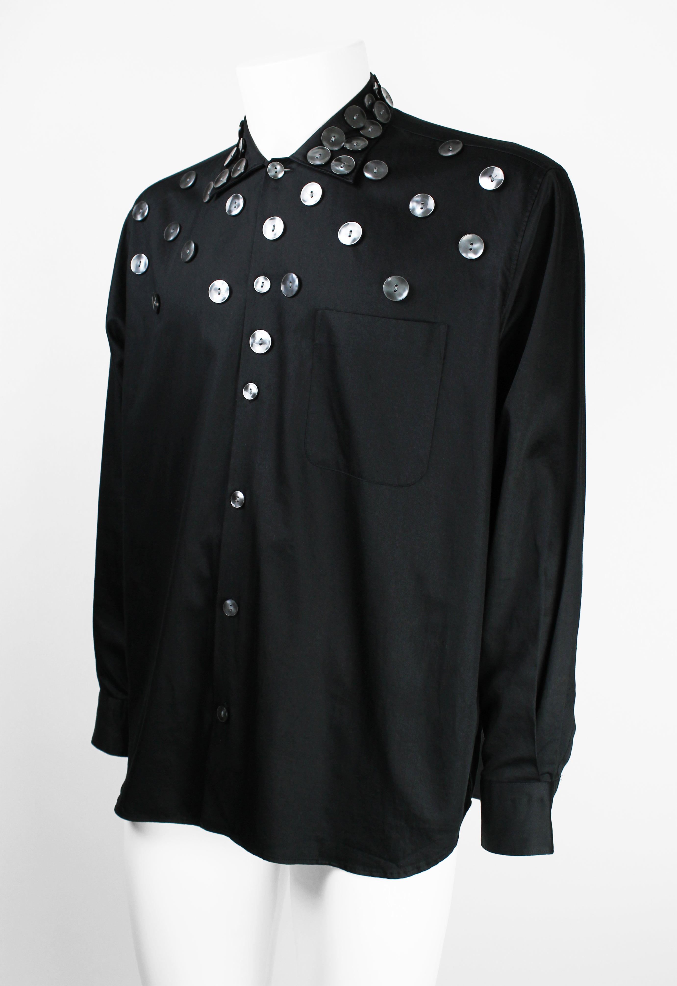 JEAN PAUL GAULTIER HOMME SS 2004 PEARLESCENT MULTI BUTTON SHIRT