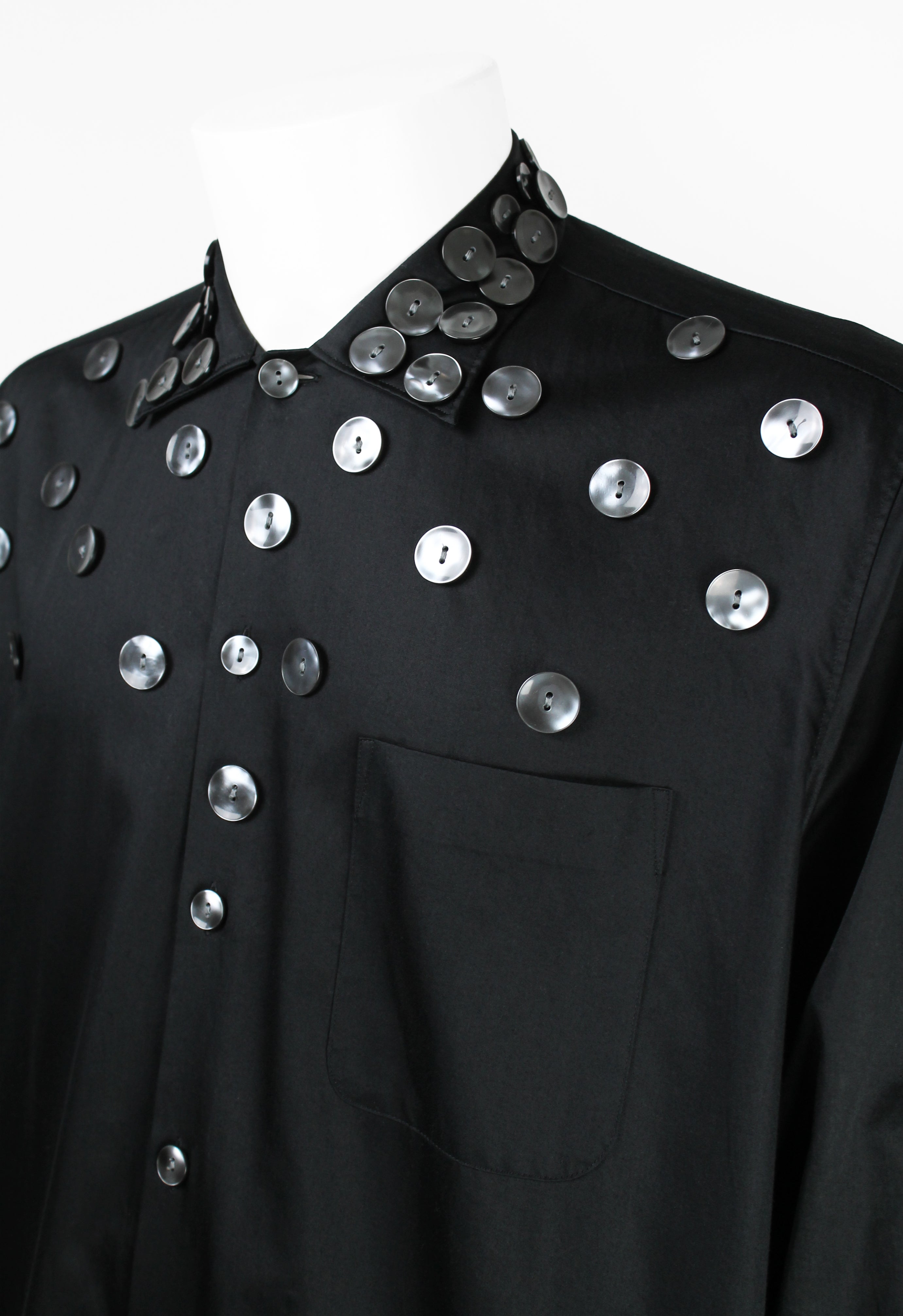 JEAN PAUL GAULTIER HOMME SS 2004 PEARLESCENT MULTI BUTTON SHIRT