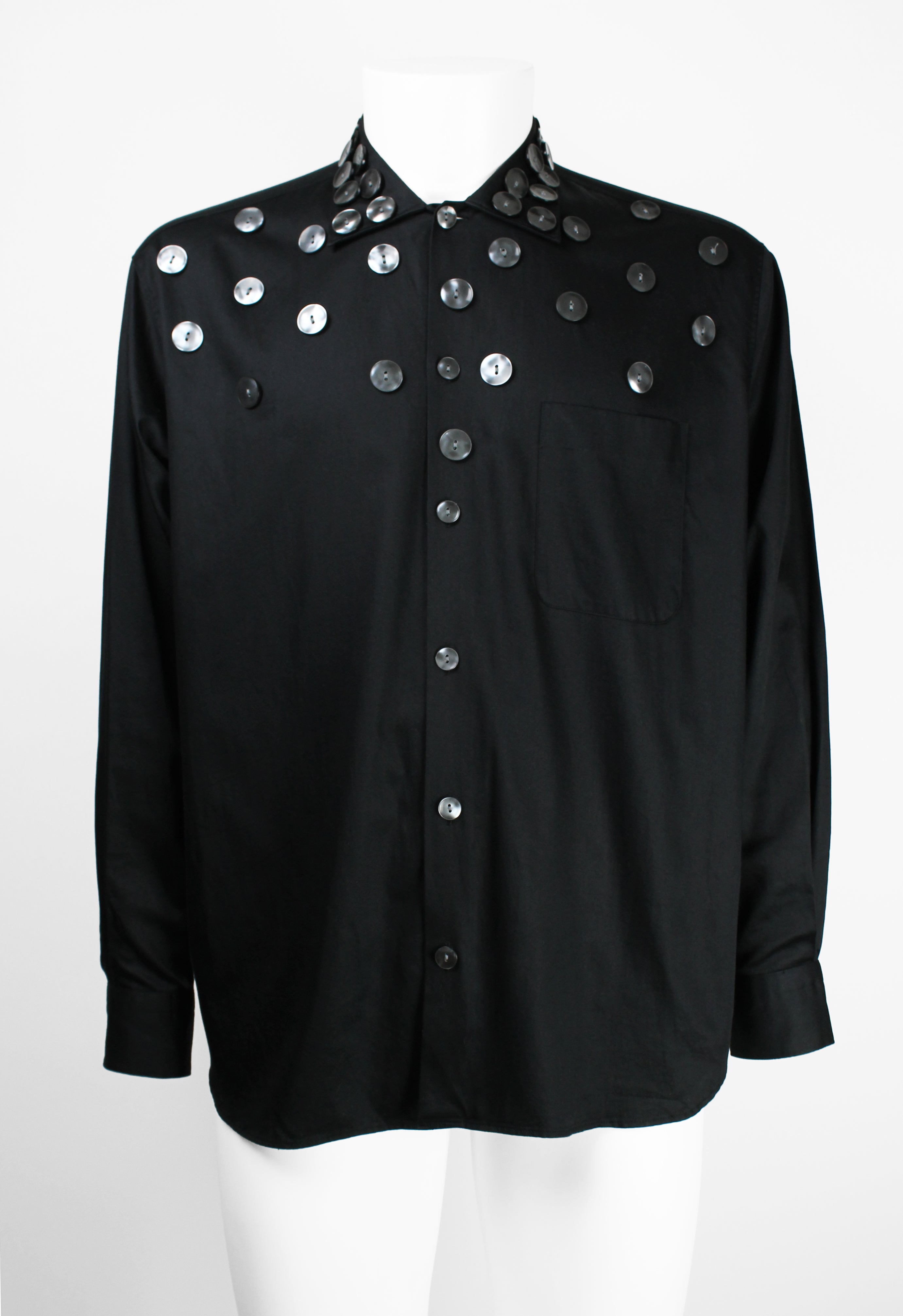 JEAN PAUL GAULTIER HOMME SS 2004 PEARLESCENT MULTI BUTTON SHIRT