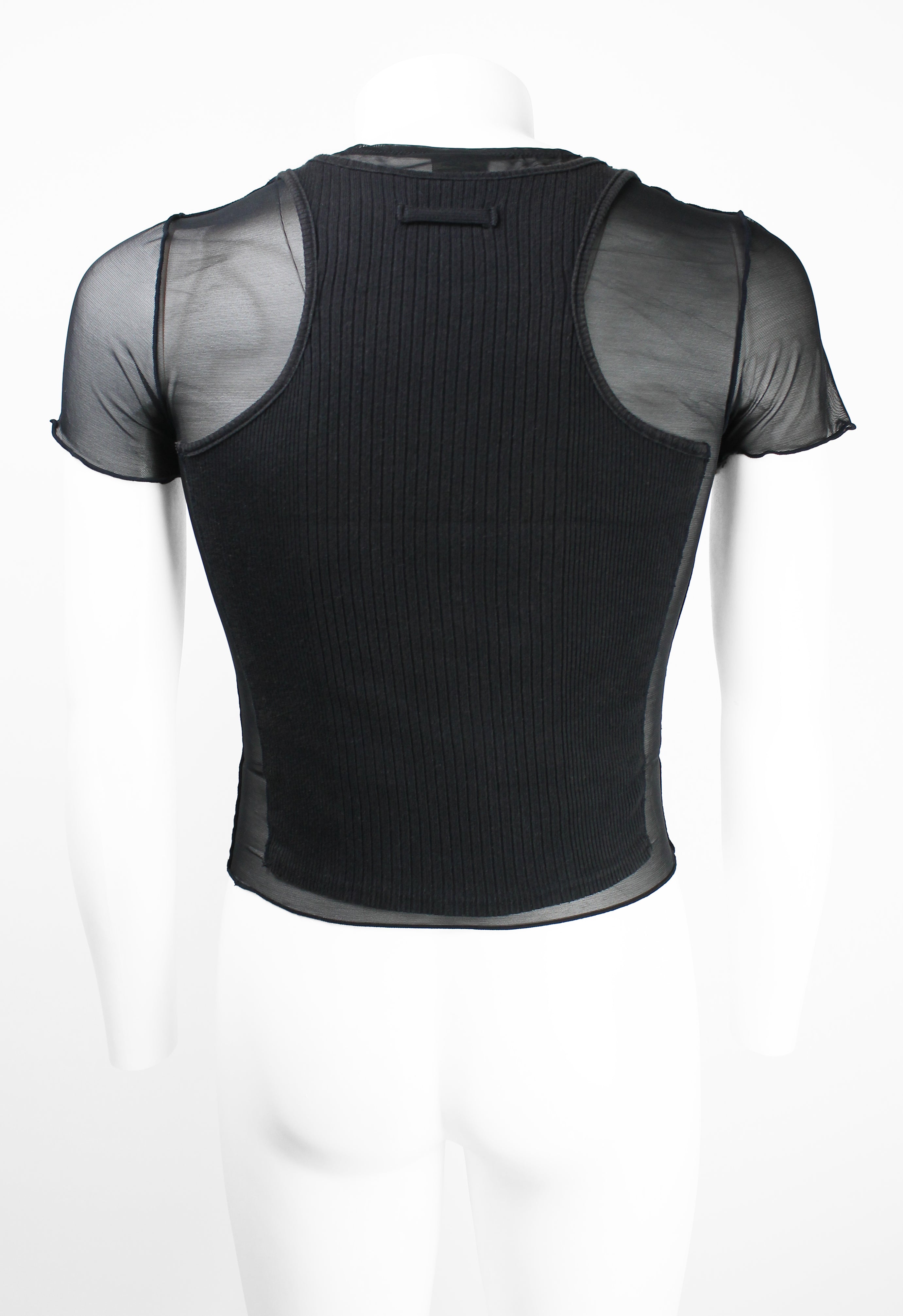 JEAN PAUL GAULTIER HOMME SS 1994 RECONSTRUCTED LAYERED MESH VEST TOP