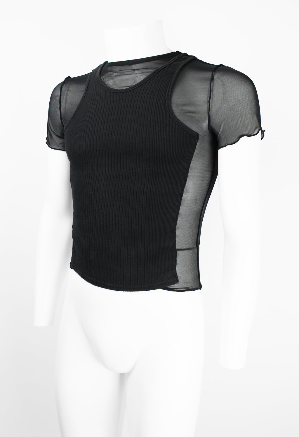 JEAN PAUL GAULTIER HOMME SS 1994 RECONSTRUCTED LAYERED MESH VEST TOP