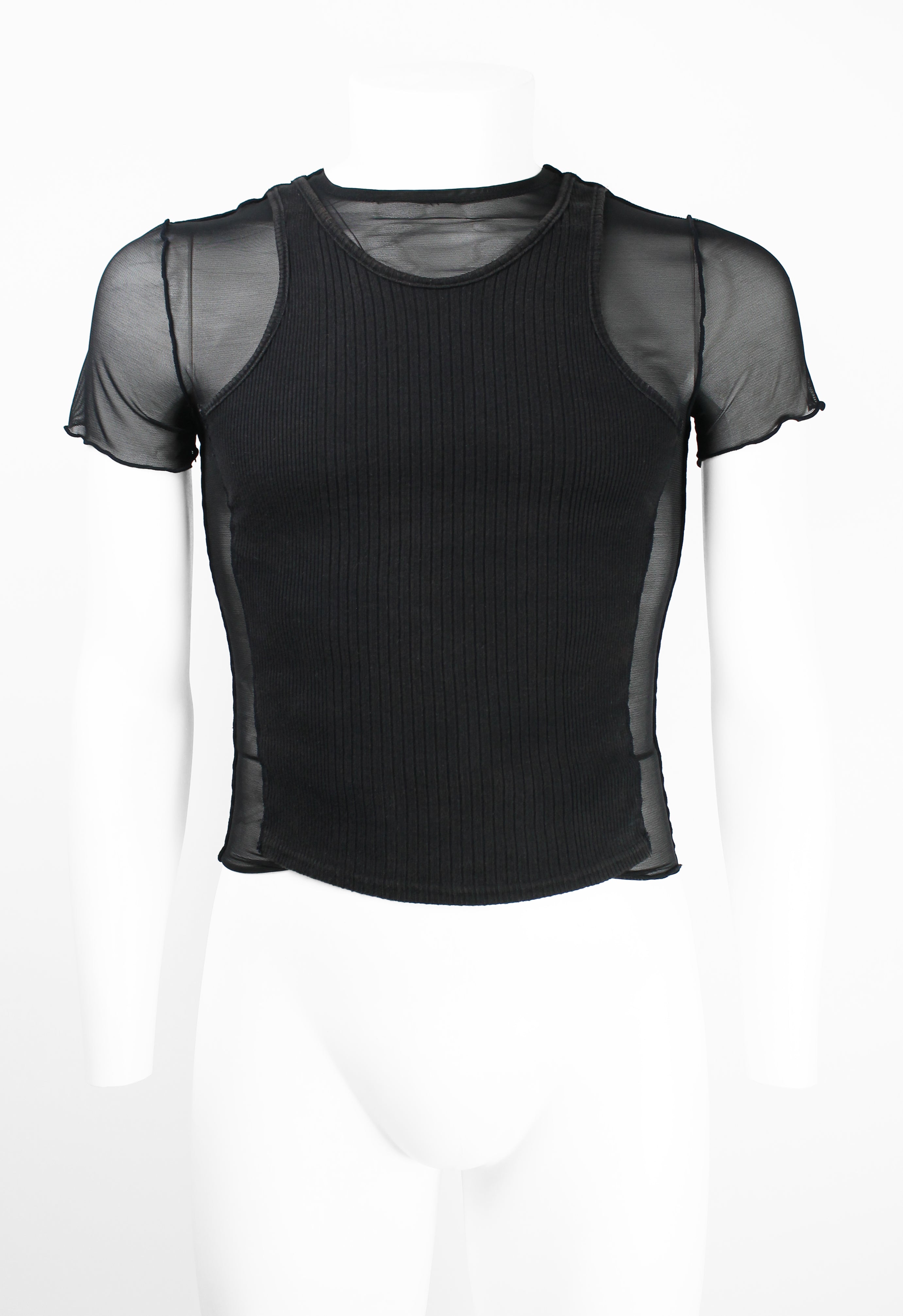 JEAN PAUL GAULTIER HOMME SS 1994 RECONSTRUCTED LAYERED MESH VEST TOP