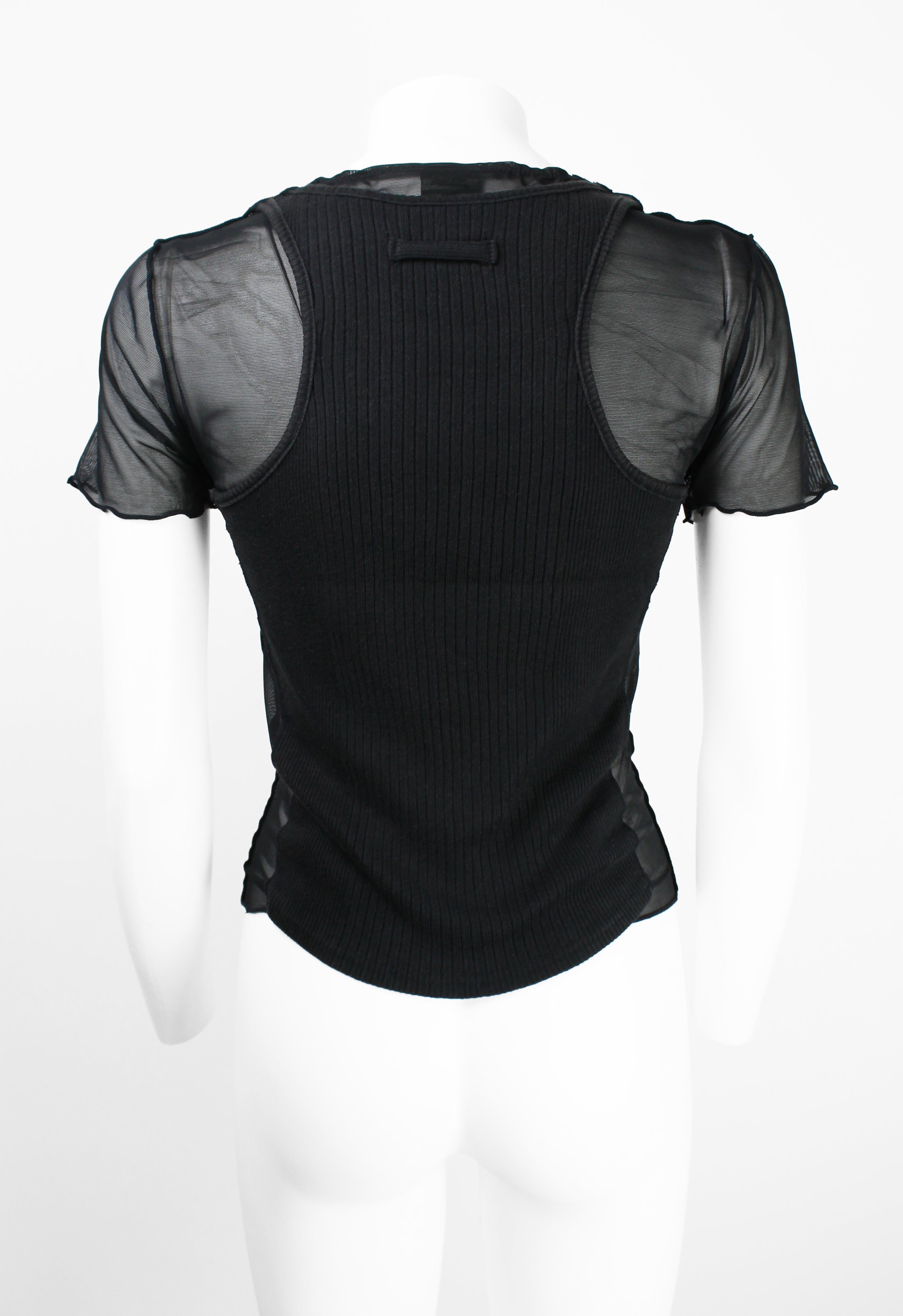 JEAN PAUL GAULTIER HOMME SS 1994 RECONSTRUCTED LAYERED MESH VEST TOP