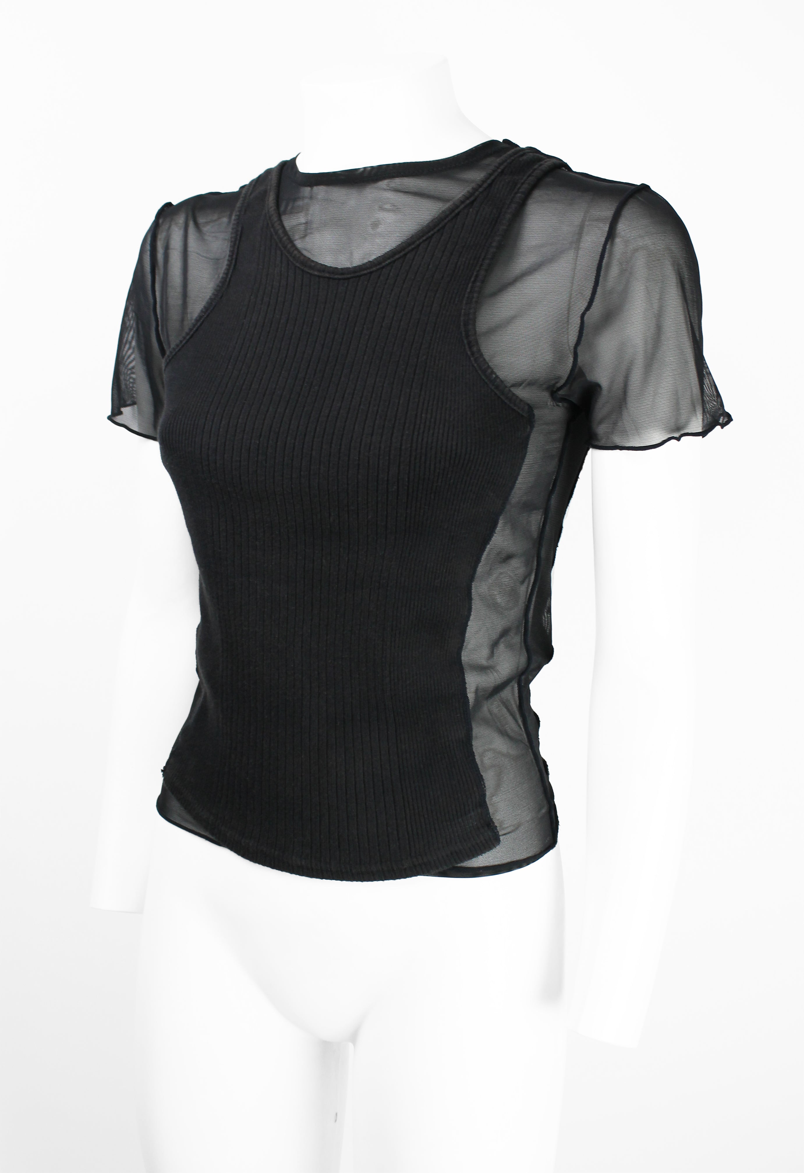 JEAN PAUL GAULTIER HOMME SS 1994 RECONSTRUCTED LAYERED MESH VEST TOP