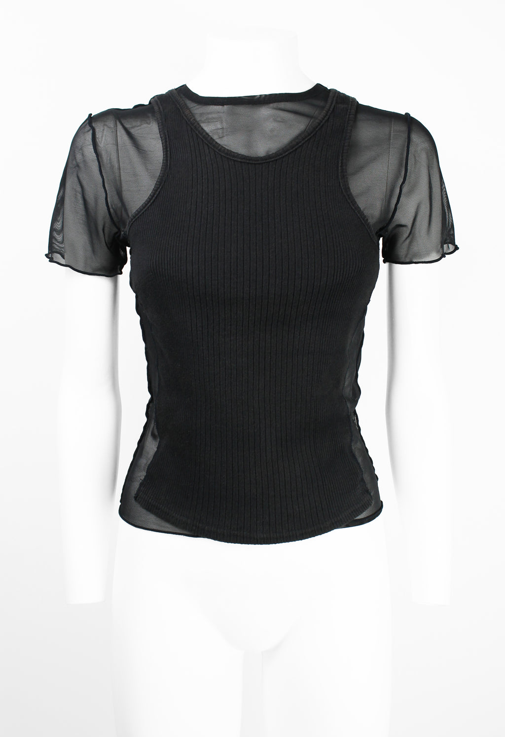 JEAN PAUL GAULTIER HOMME SS 1994 RECONSTRUCTED LAYERED MESH VEST TOP