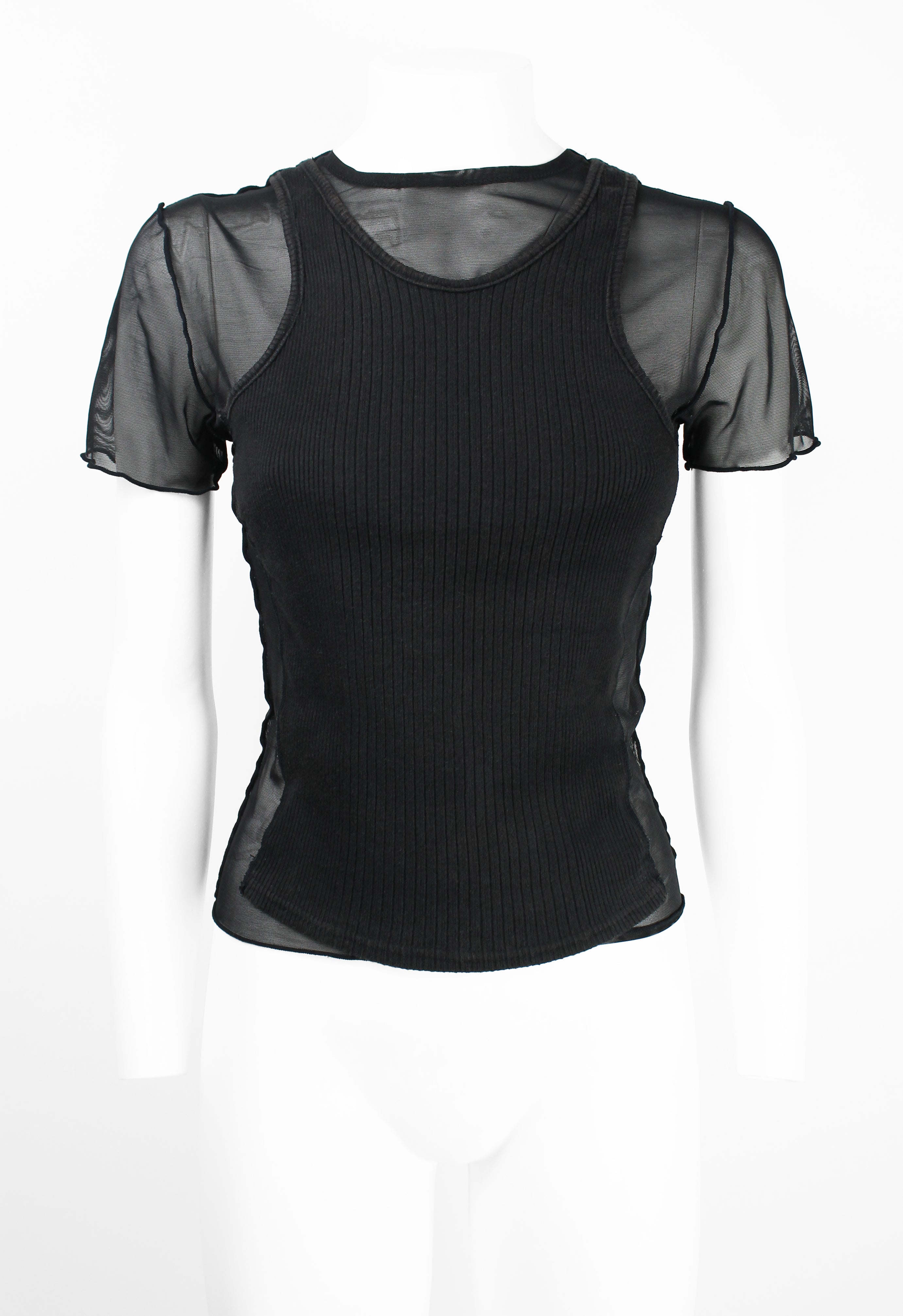 JEAN PAUL GAULTIER HOMME SS 1994 RECONSTRUCTED LAYERED MESH VEST TOP