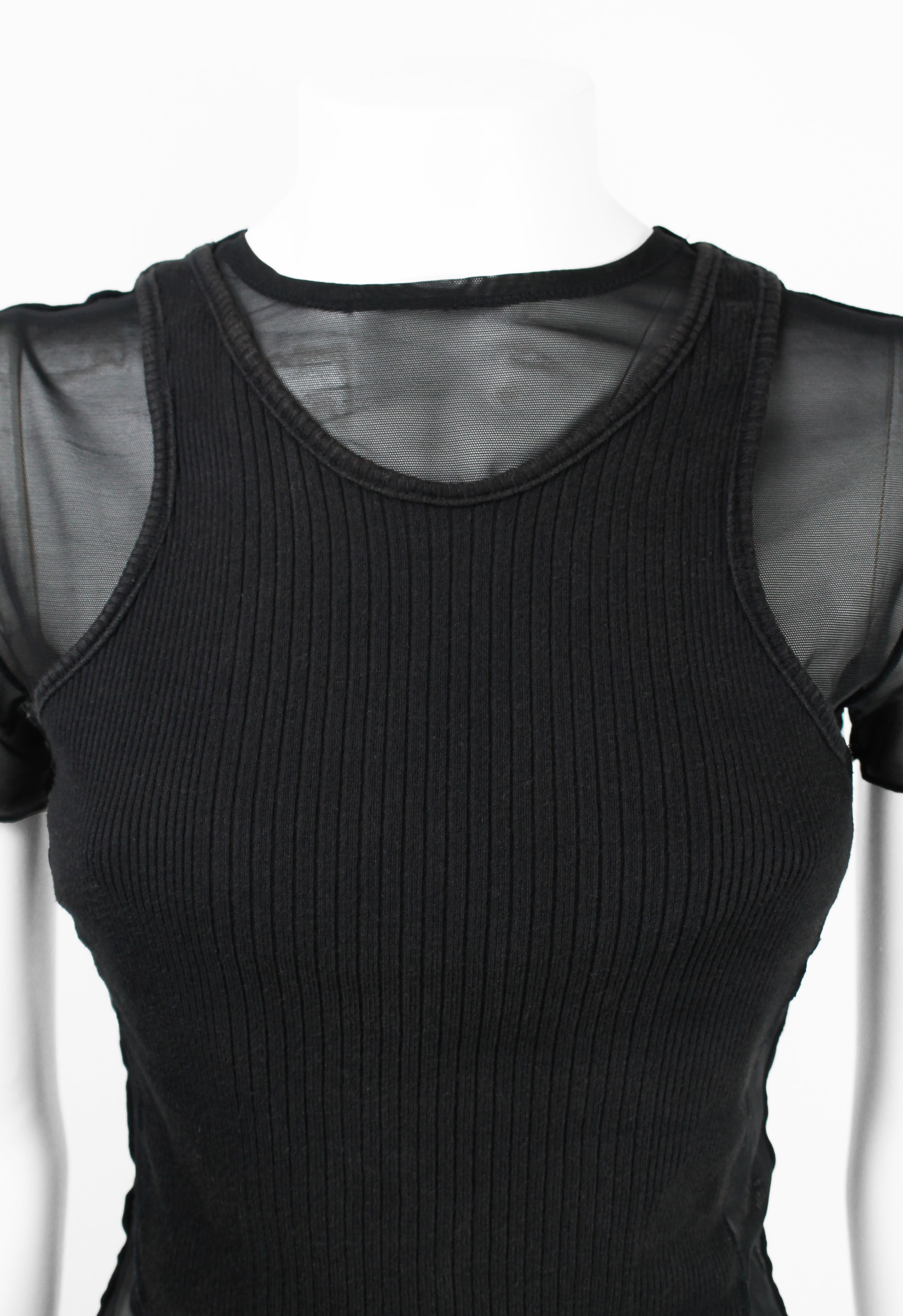 JEAN PAUL GAULTIER HOMME SS 1994 RECONSTRUCTED LAYERED MESH VEST TOP