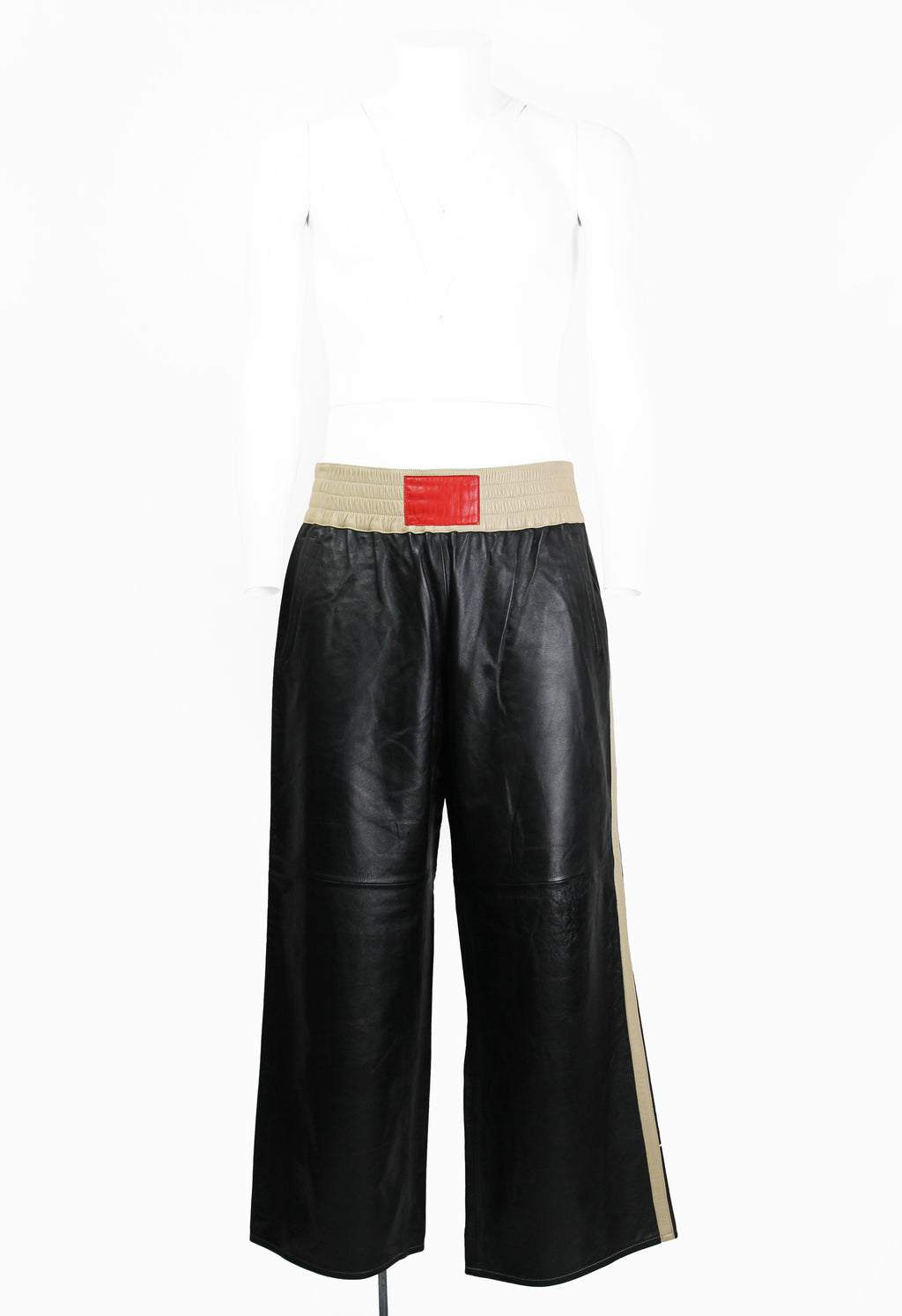 JEAN PAUL GAULTIER HOMME SS 2002 LEATHER BOXING TROUSERS