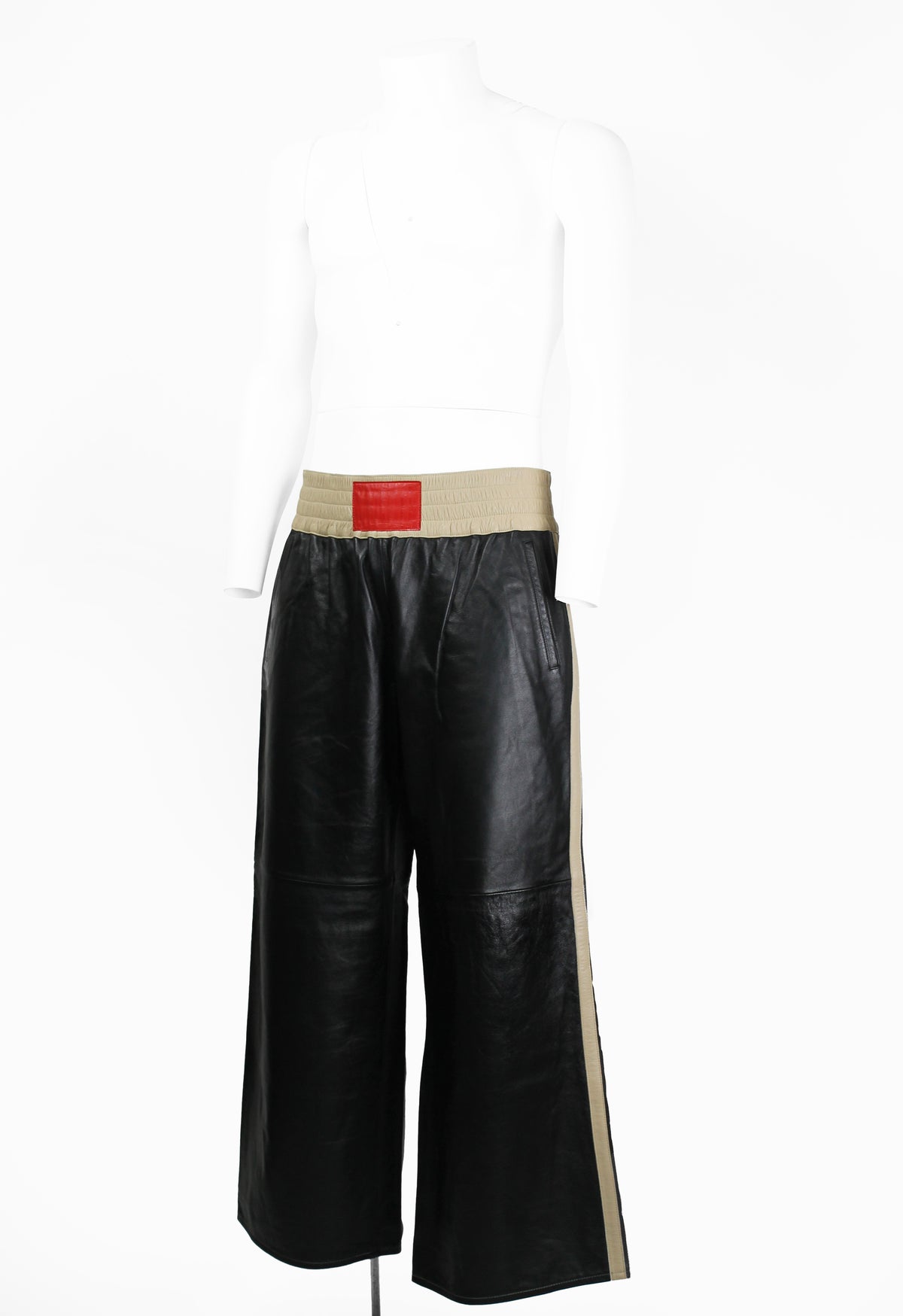 JEAN PAUL GAULTIER HOMME SS 2002 LEATHER BOXING TROUSERS