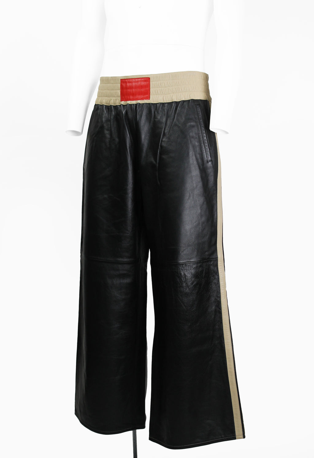 JEAN PAUL GAULTIER HOMME SS 2002 LEATHER BOXING TROUSERS