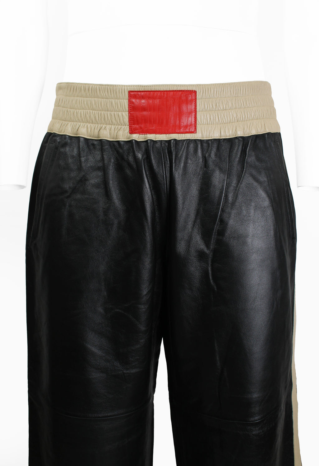JEAN PAUL GAULTIER HOMME SS 2002 LEATHER BOXING TROUSERS