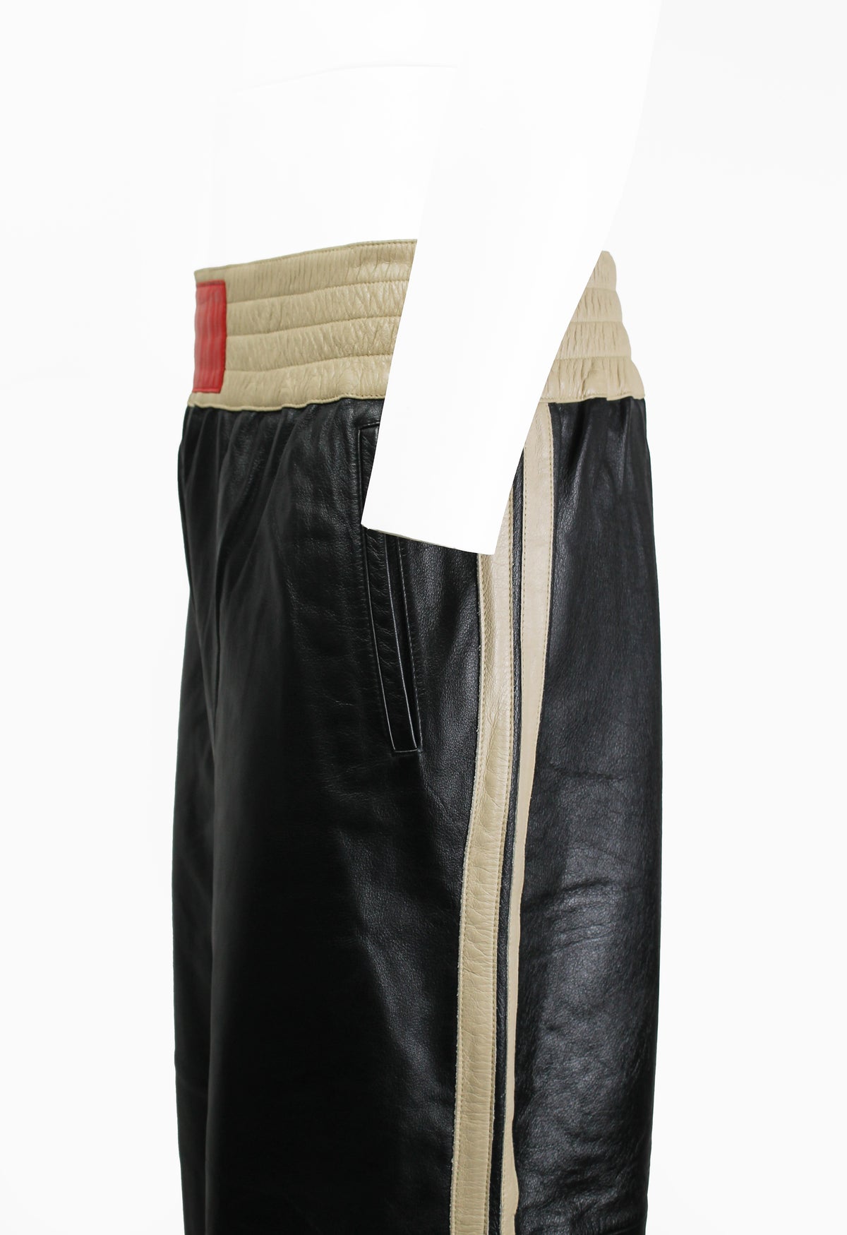 JEAN PAUL GAULTIER HOMME SS 2002 LEATHER BOXING TROUSERS