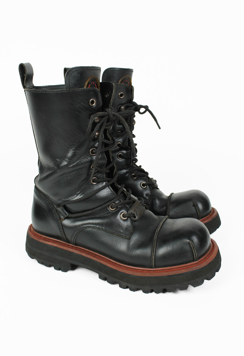 JEAN PAUL GAULTIER JPG 1990'S LACE UP COMBAT BOOTS