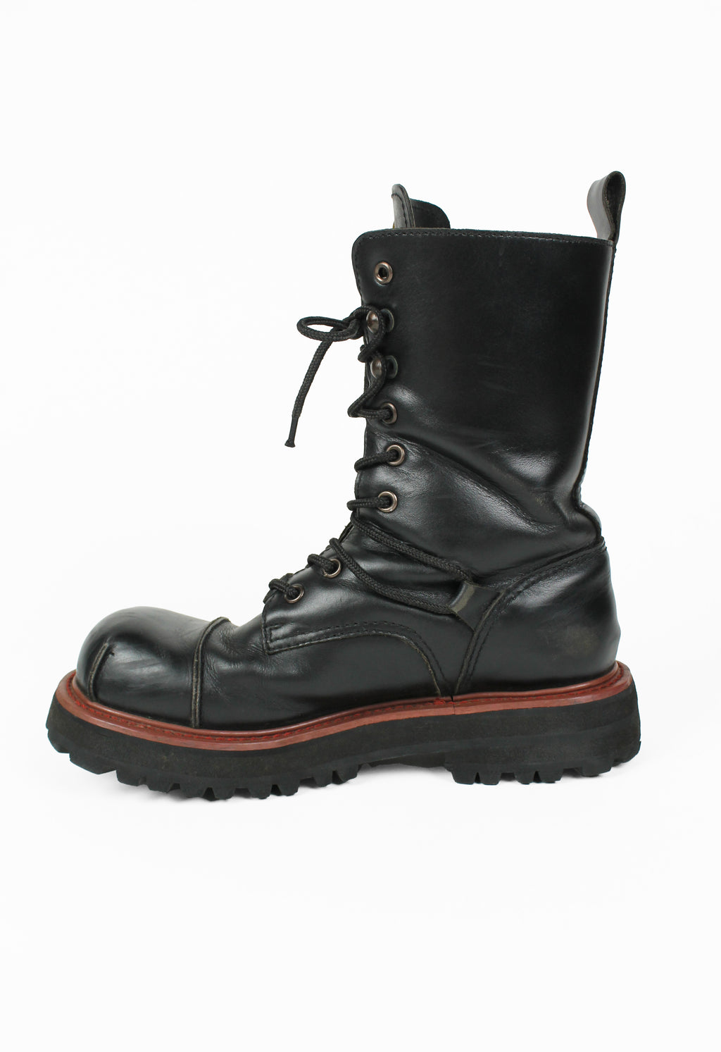 JEAN PAUL GAULTIER JPG 1990'S LACE UP COMBAT BOOTS