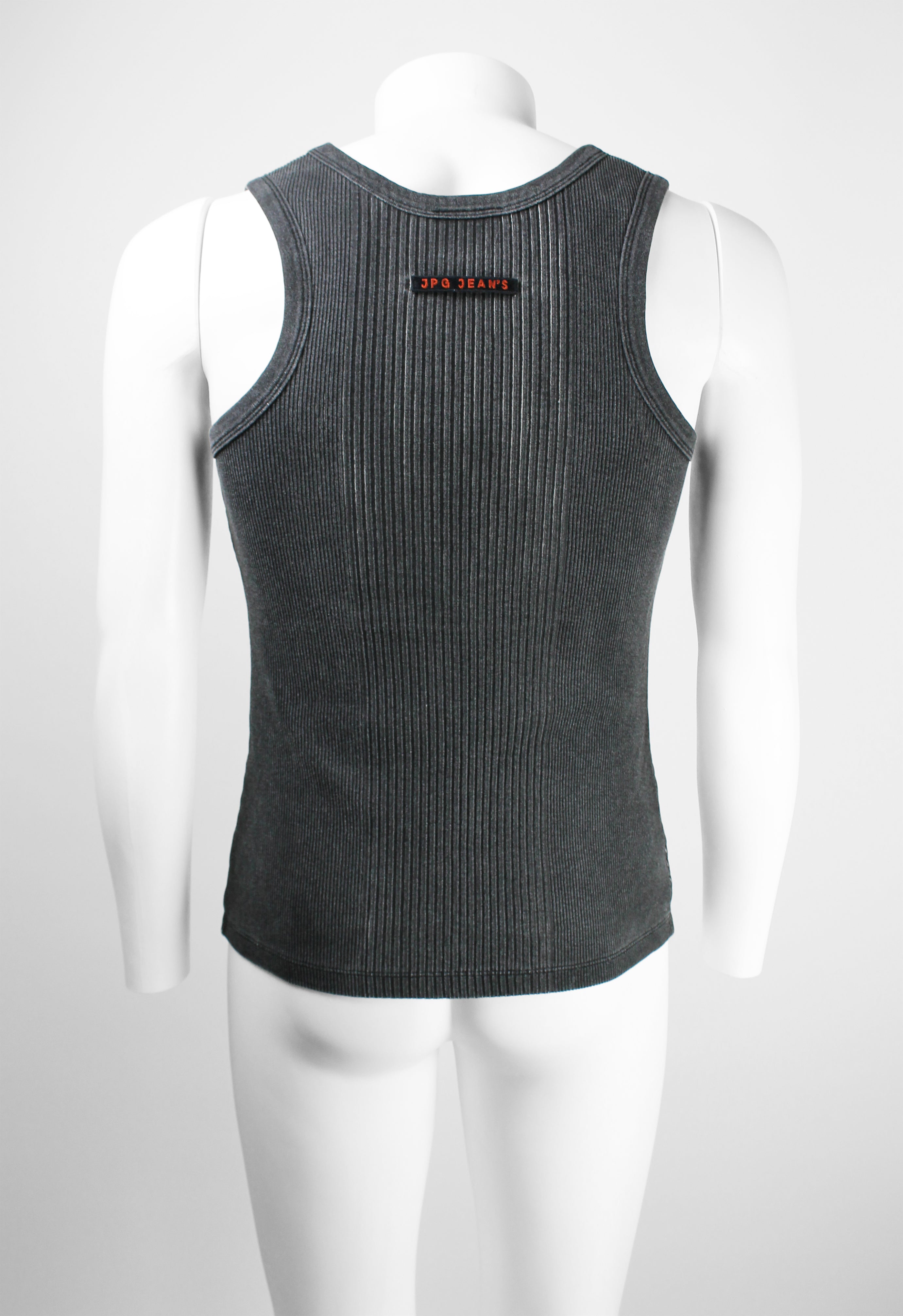 JEAN PAUL GAULTIER JPG JEAN'S 1990'S TROMPE L'OEIL DOG TAGS VEST