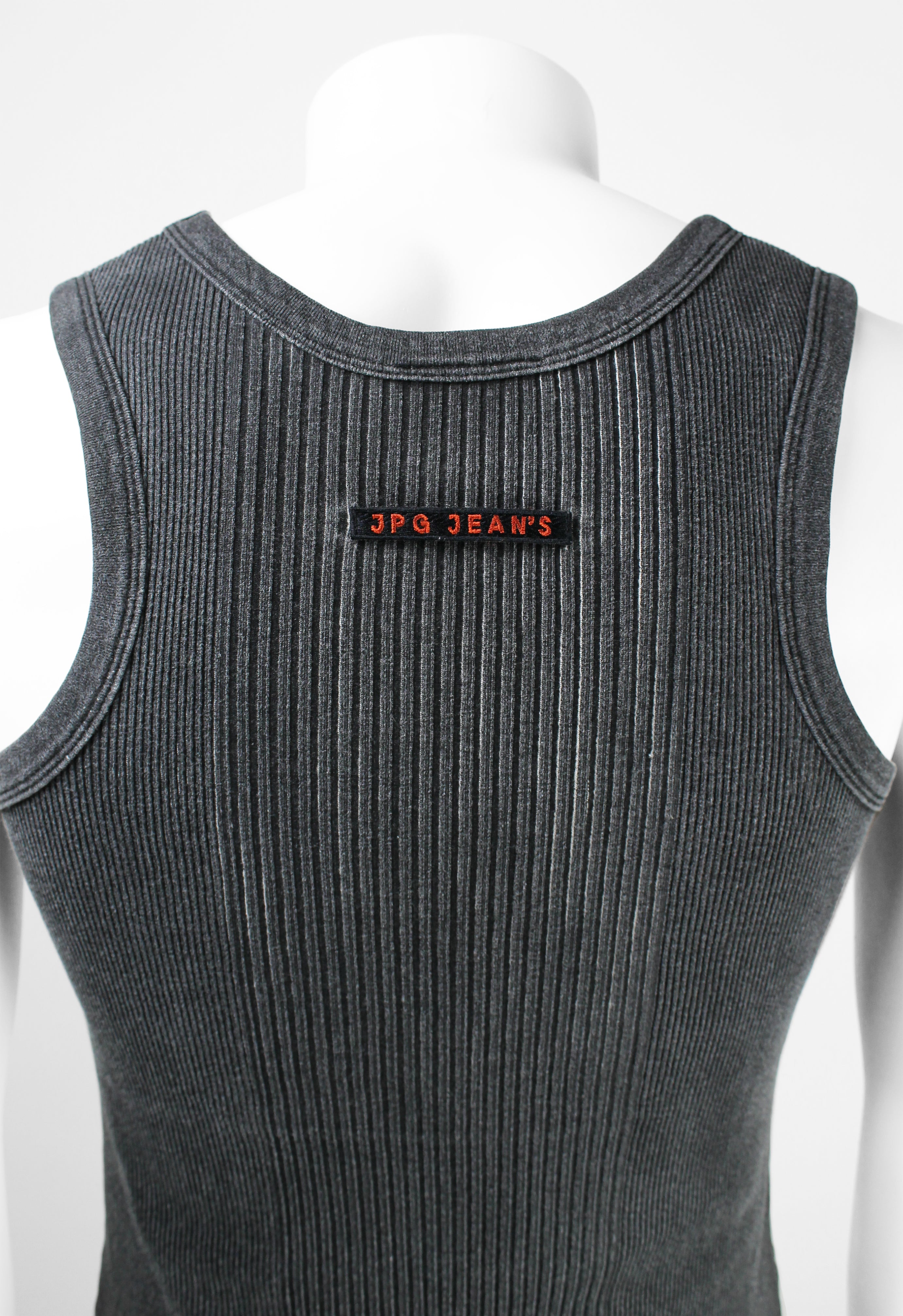 JEAN PAUL GAULTIER JPG JEAN'S 1990'S TROMPE L'OEIL DOG TAGS VEST