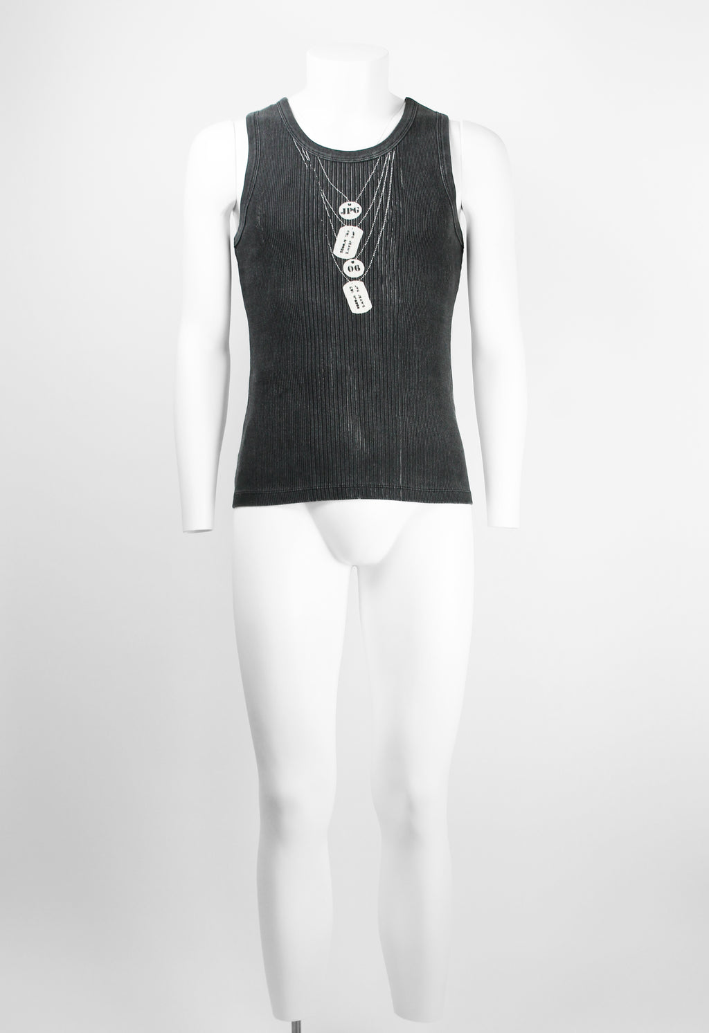 JEAN PAUL GAULTIER JPG JEAN'S 1990'S TROMPE L'OEIL DOG TAGS VEST