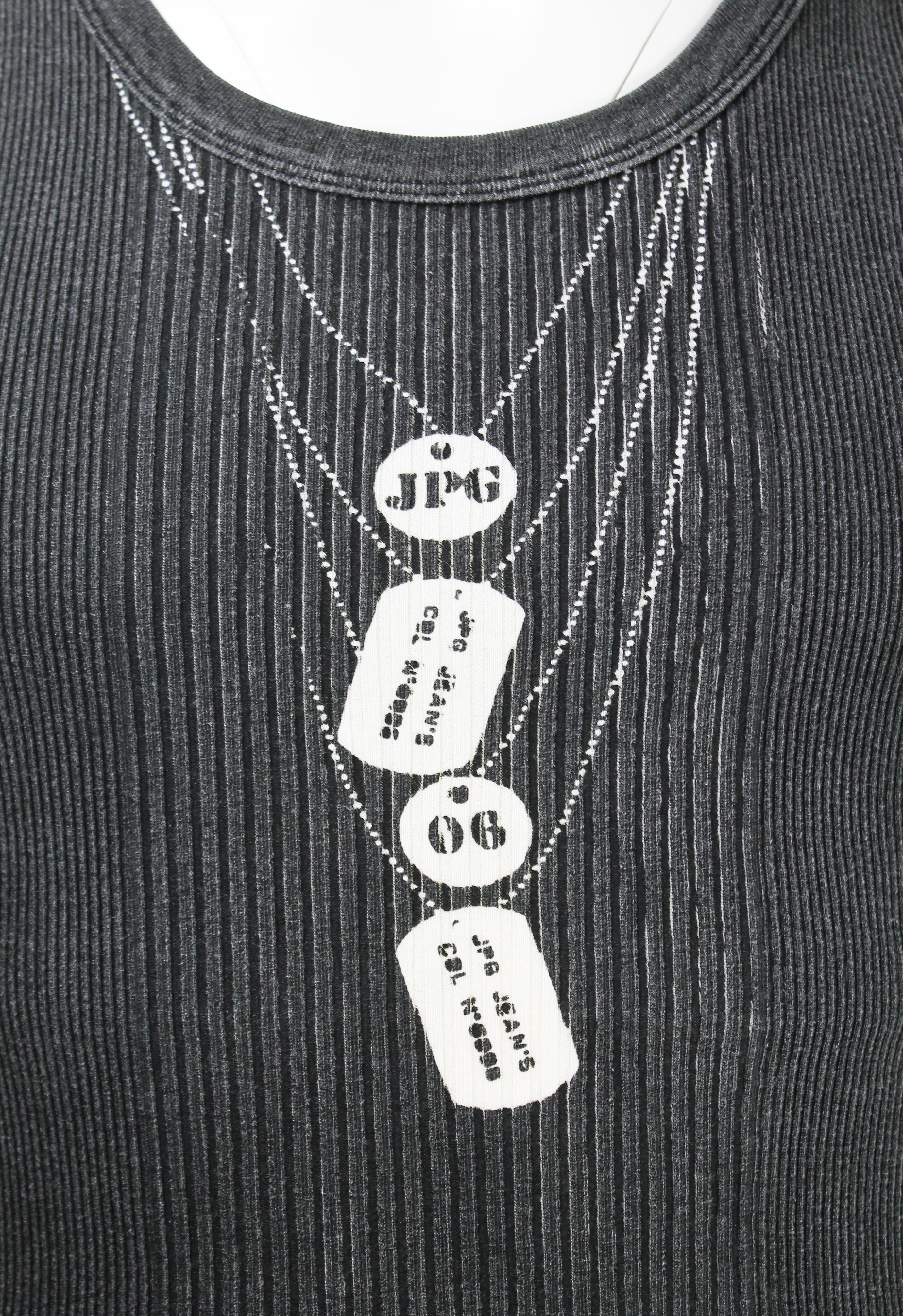 JEAN PAUL GAULTIER JPG JEAN'S 1990'S TROMPE L'OEIL DOG TAGS VEST