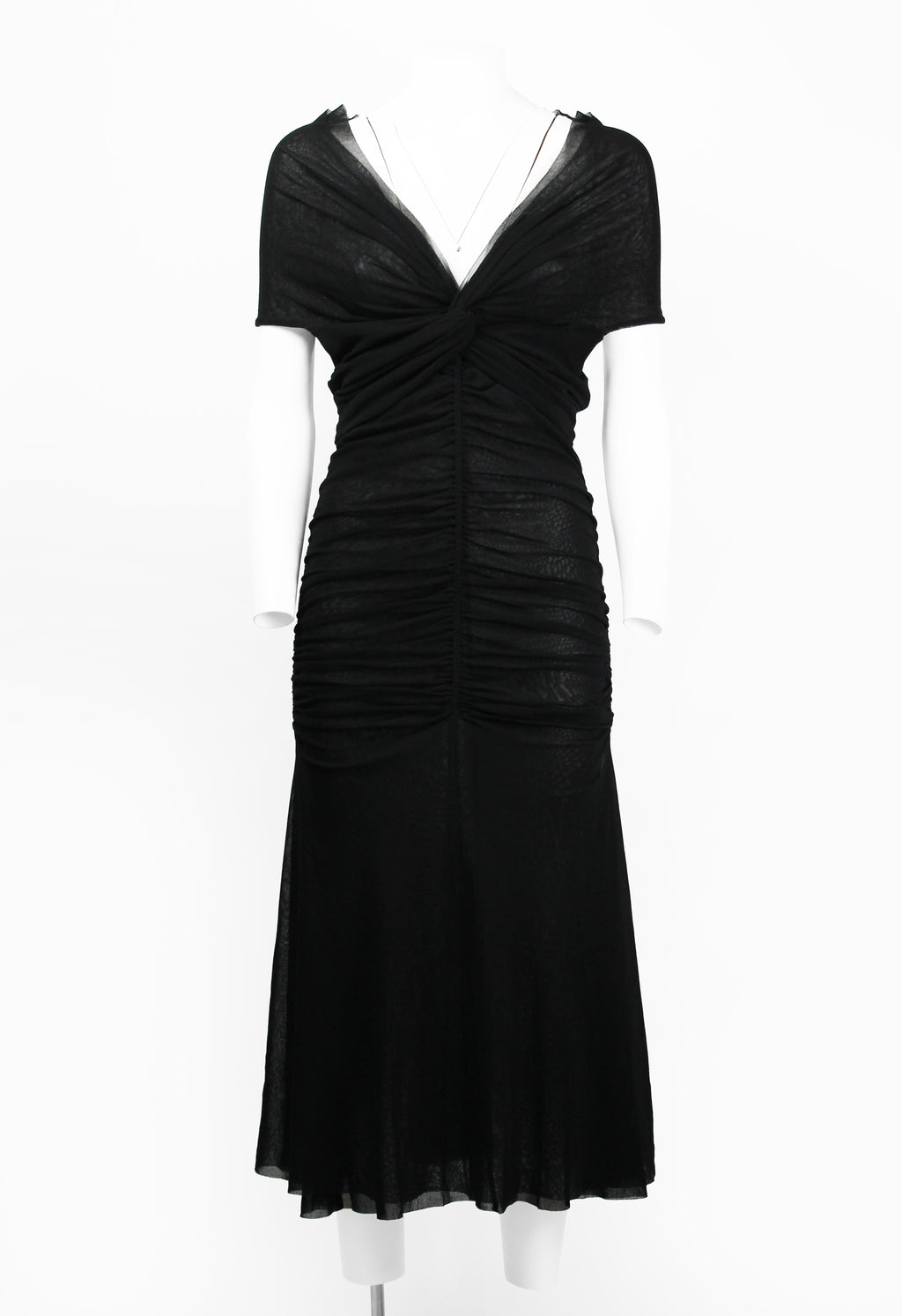 JEAN PAUL GAULTIER SHEER LAYERED RUCHED DRESS