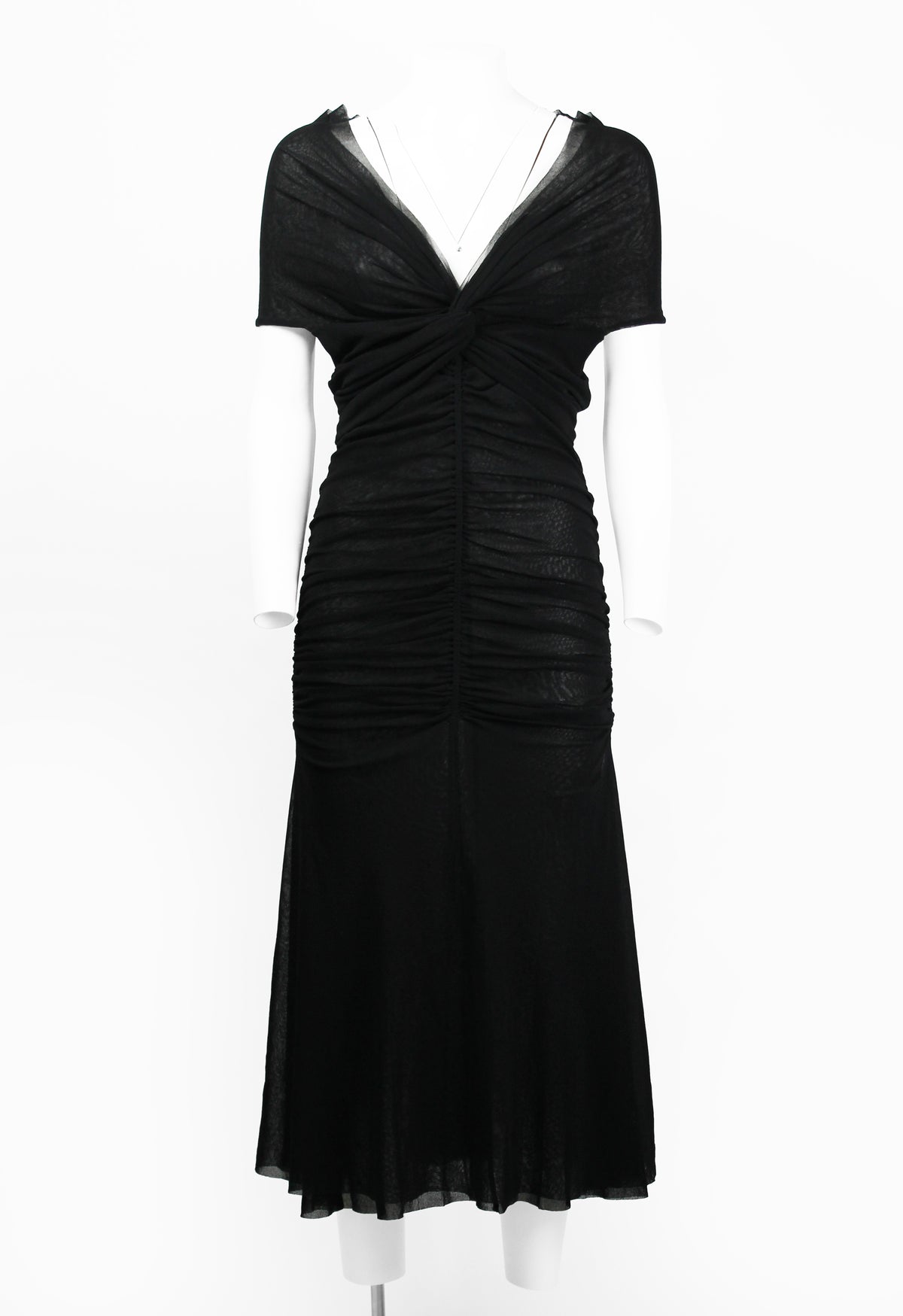 JEAN PAUL GAULTIER SHEER LAYERED RUCHED DRESS