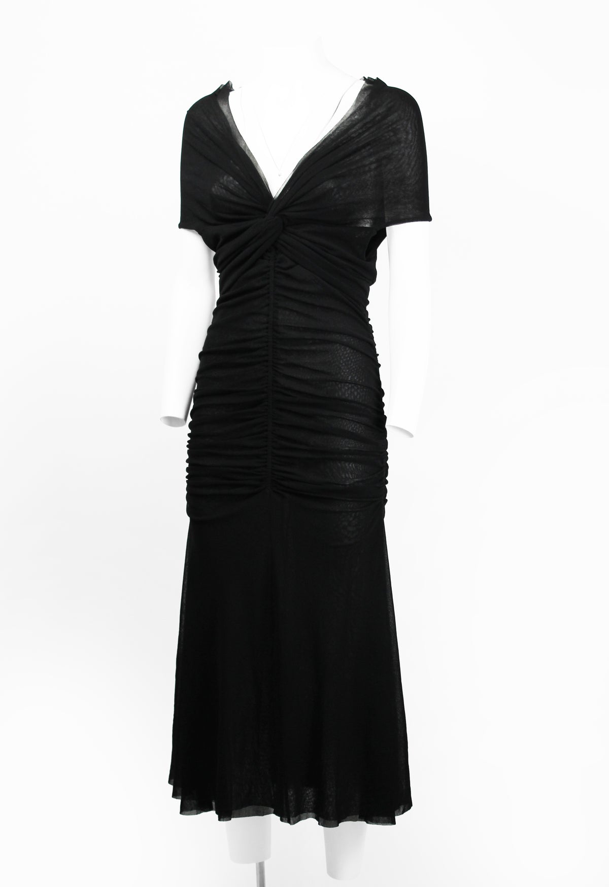 JEAN PAUL GAULTIER SHEER LAYERED RUCHED DRESS
