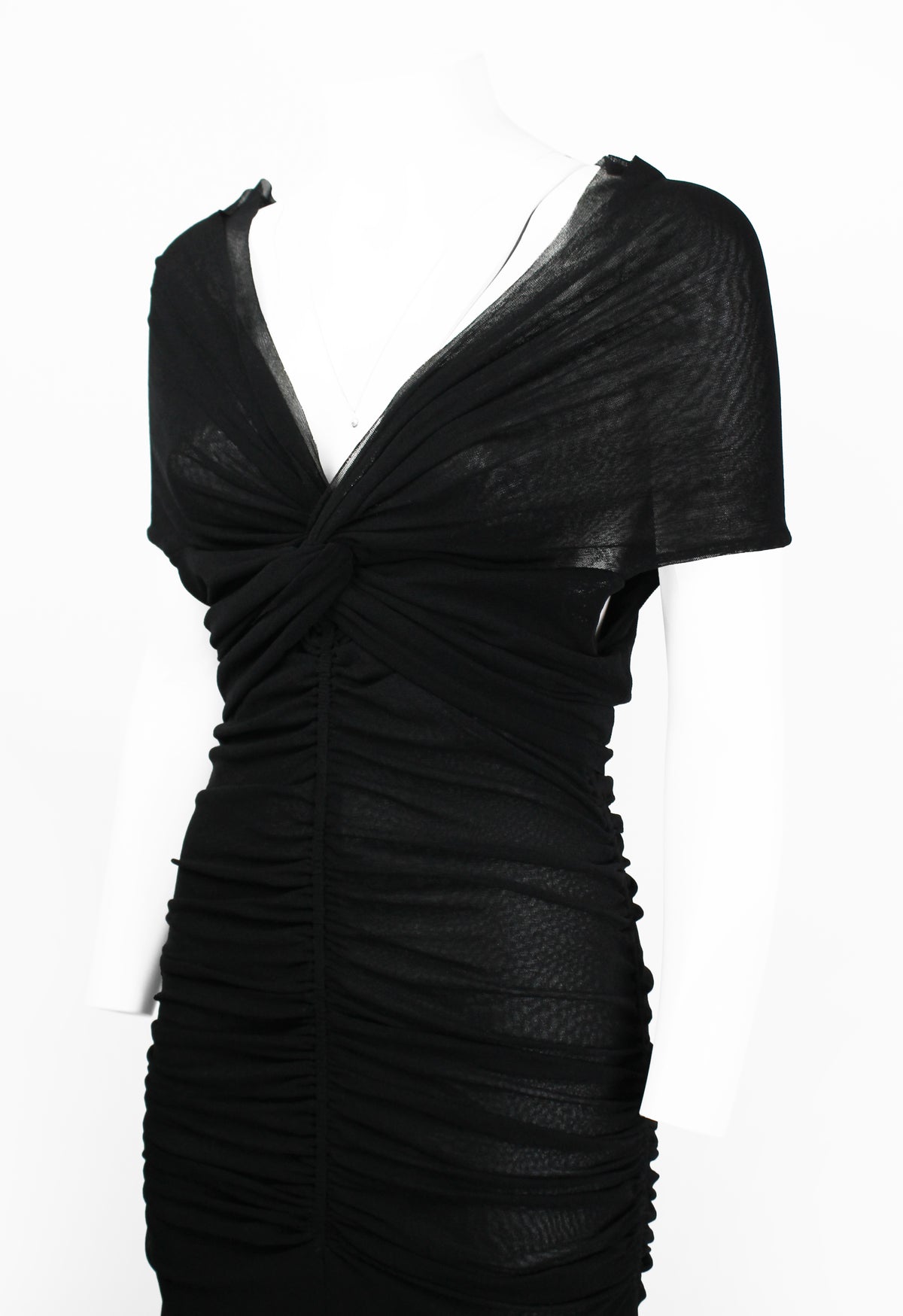 JEAN PAUL GAULTIER SHEER LAYERED RUCHED DRESS